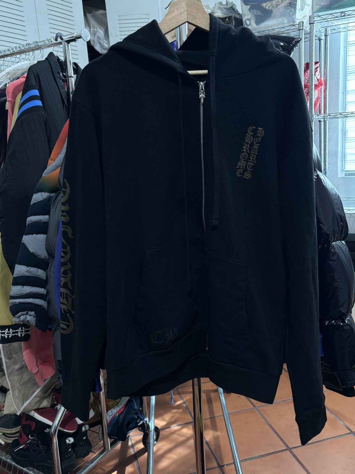 Chrome Hearts★クロムハーツロゴフーディ★Silver Glitter CHROME HEARTS SILVER GLITTER HOODIE (BLACK) | Brand,A-F