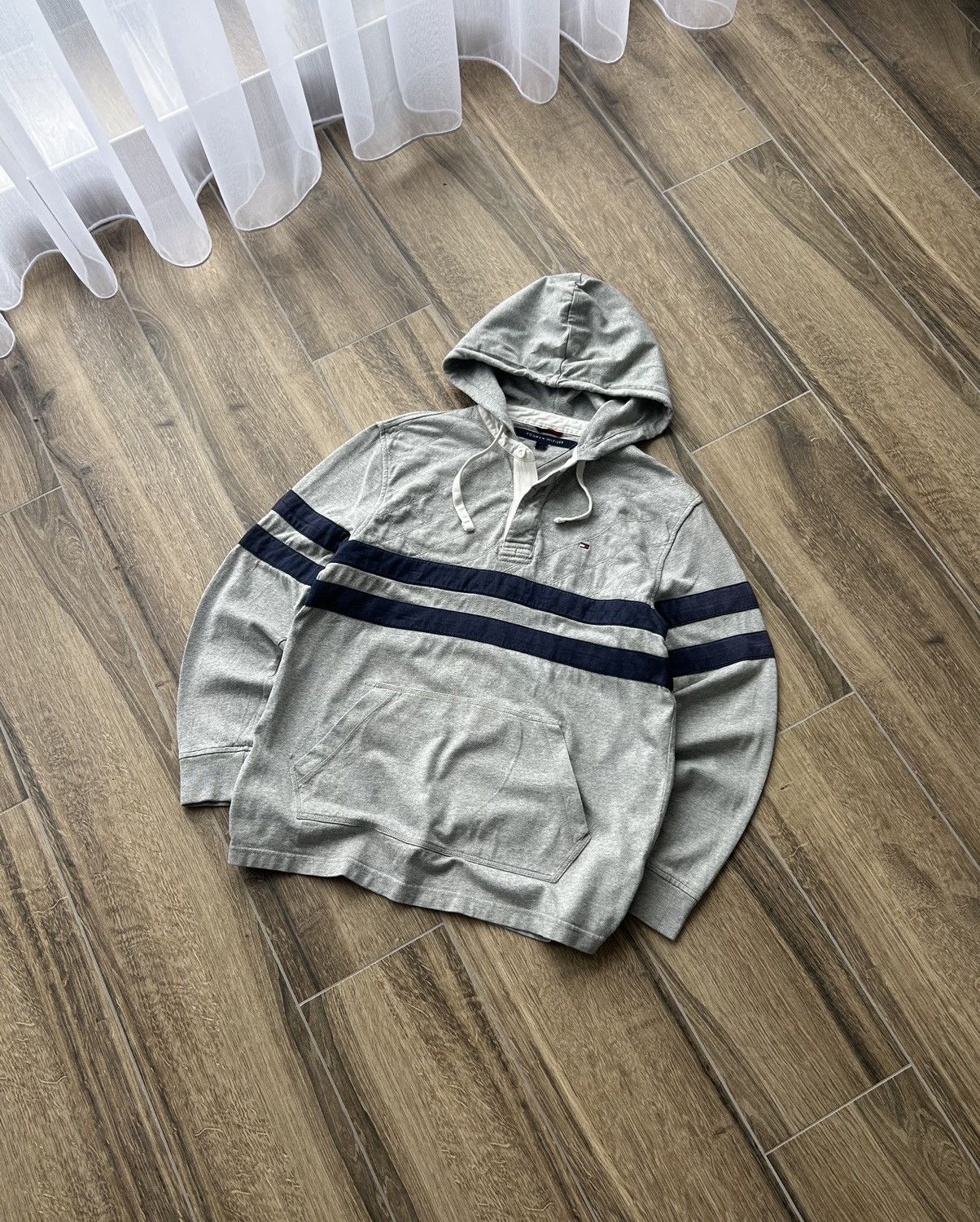 Tommy Hilfiger × Vintage Vintage Tommy Jeans Rugby hoodies mens rare Size US M / EU 48-50 / 2 - 1 Thumbnail