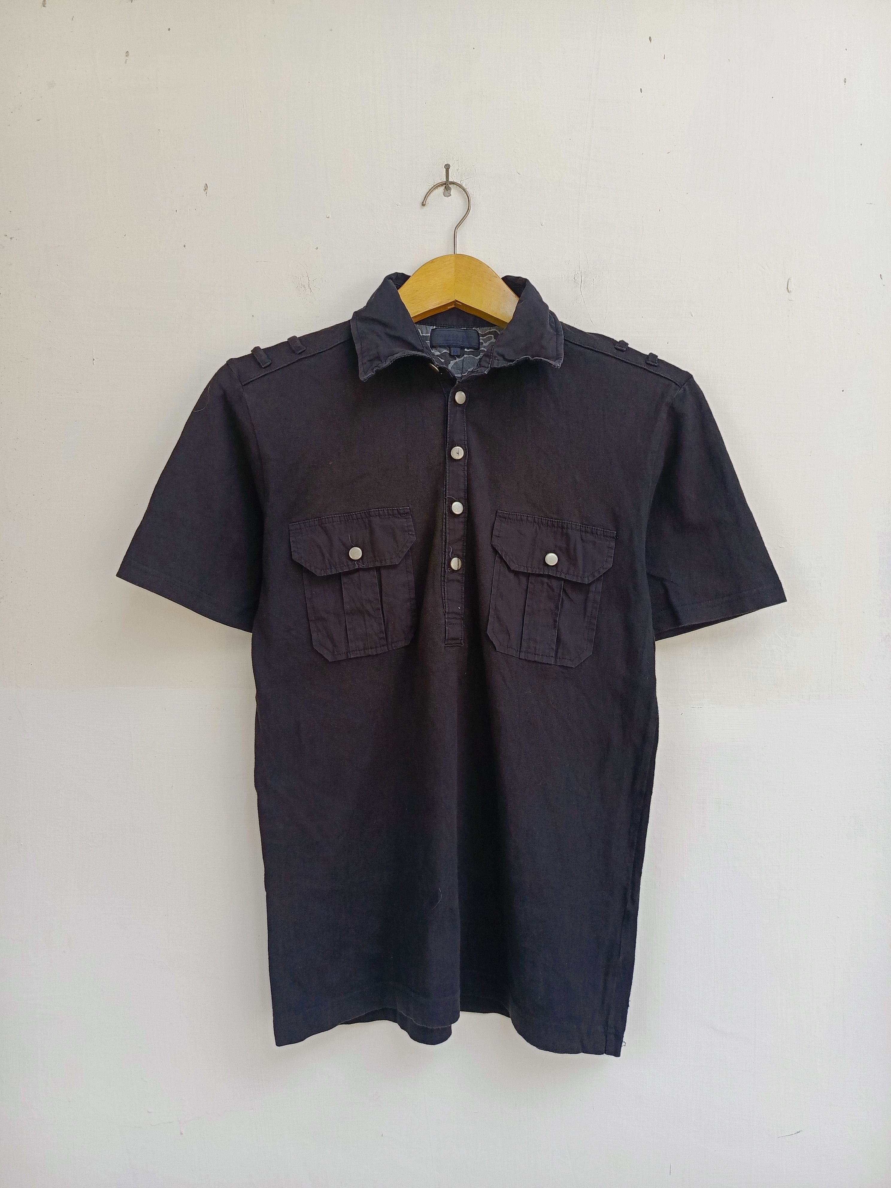 Japanese Brand TAKAIQ Military Utility Double Pocket Short Sleeve Shirt Size US M / EU 48-50 / 2 - 1 Thumbnail