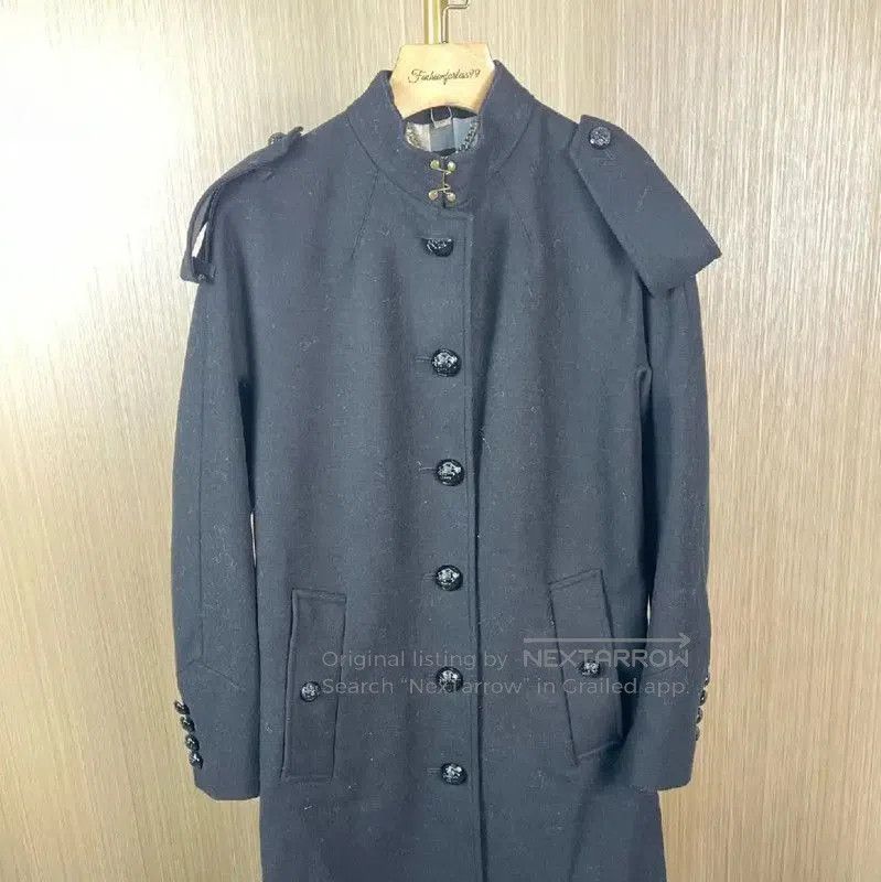 Burberry Burberry Women's Black Wool Trench Coat. Size L / US 10 / IT 46 - 1 Thumbnail