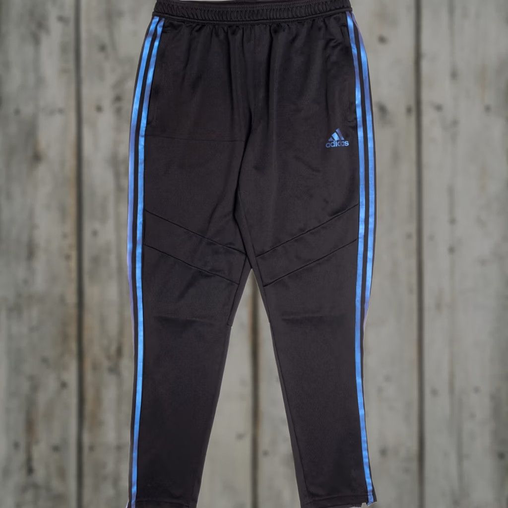 Adidas VINTAGE Adidas Track Pants Large Black Polyester Mens Size US 33 - 1 Thumbnail