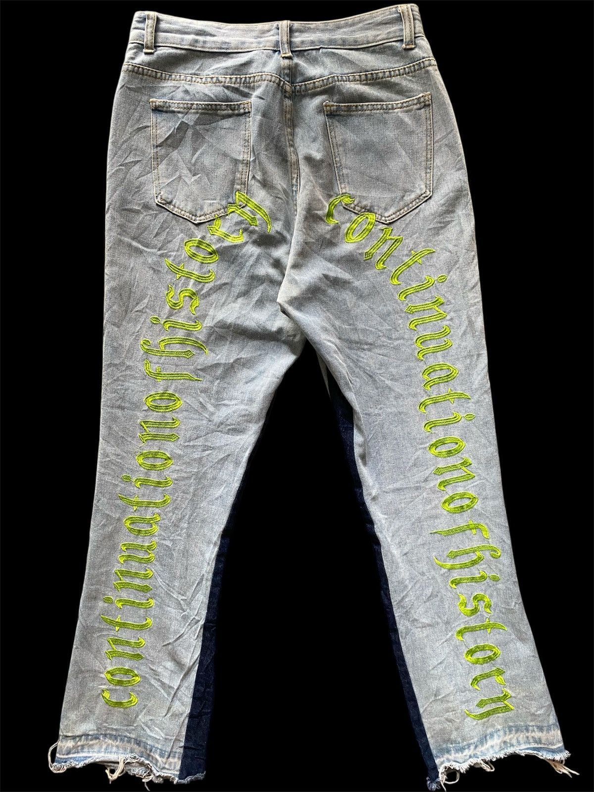If Six Was Nine × Le Grande Bleu (L.G.B.) DISTRESSED RIPPED JEANS W EMBROIDERY Size US 31 - 1 Thumbnail