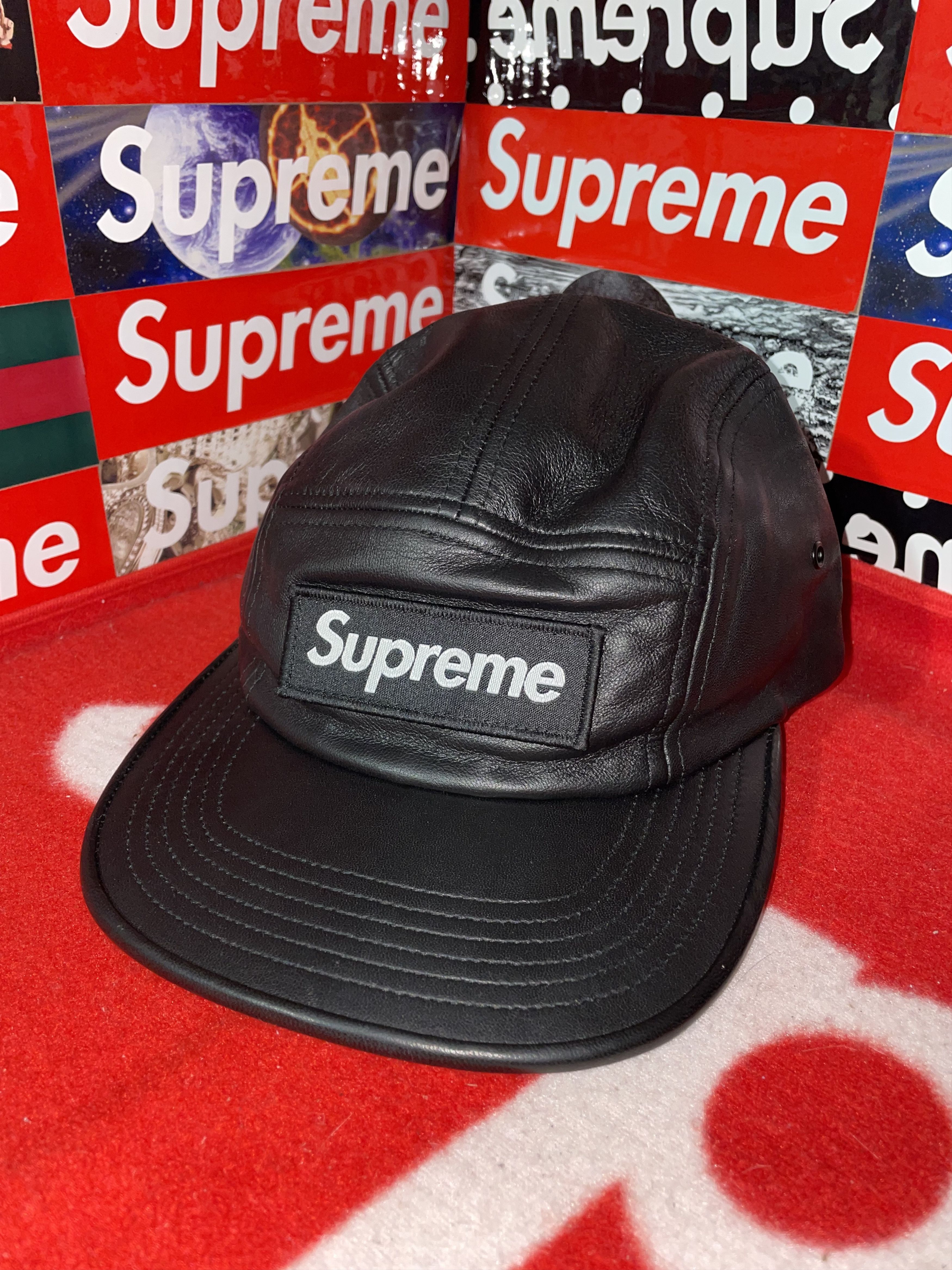 Supreme SUPREME LEATHER CAMP CAP BLACK SS16 NEW WITH TAGS Size ONE SIZE - 10 Thumbnail