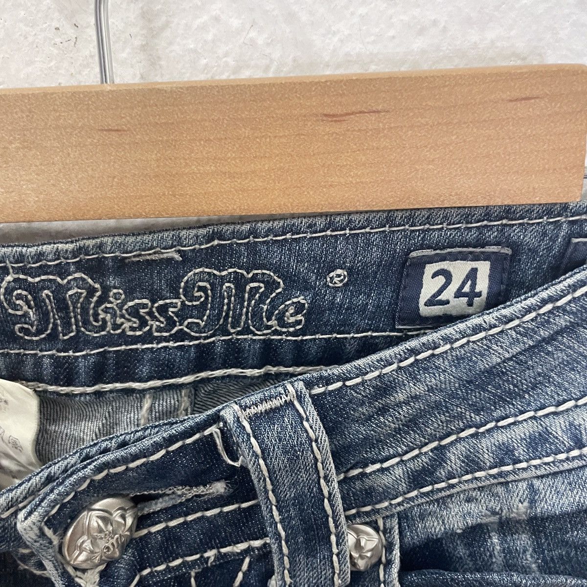 Japanese Brand Vintage Miss Me Rare Design Jeans Size 27" / US 4 / IT 40 - 5 Thumbnail
