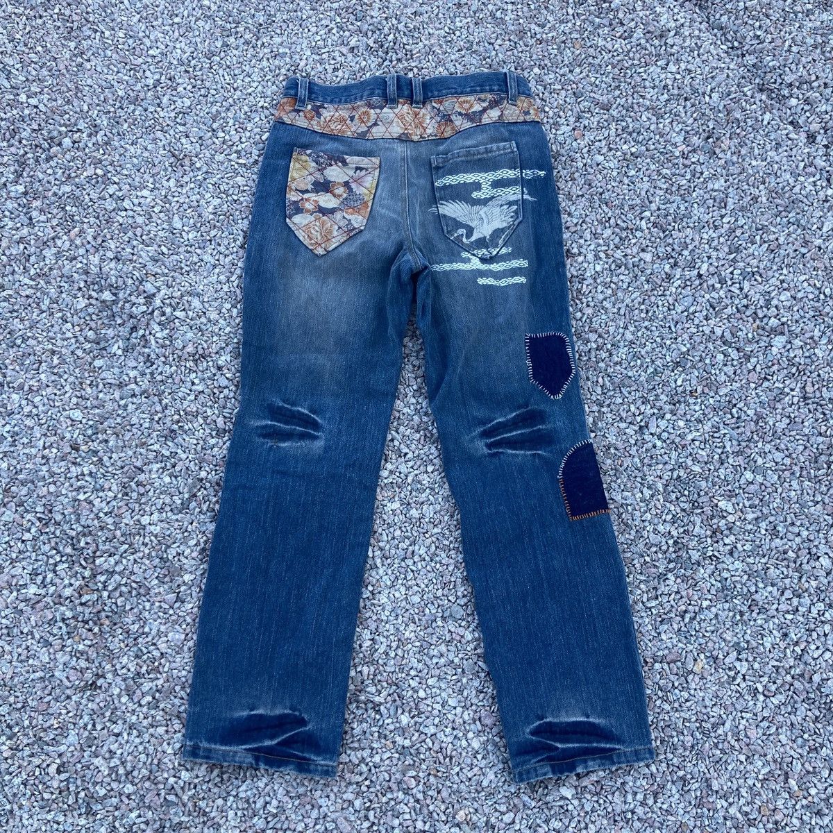 If Six Was Nine JAPANESE BRAND KARAKURI TAMASHI JEANS Size US 35 - 2 Thumbnail