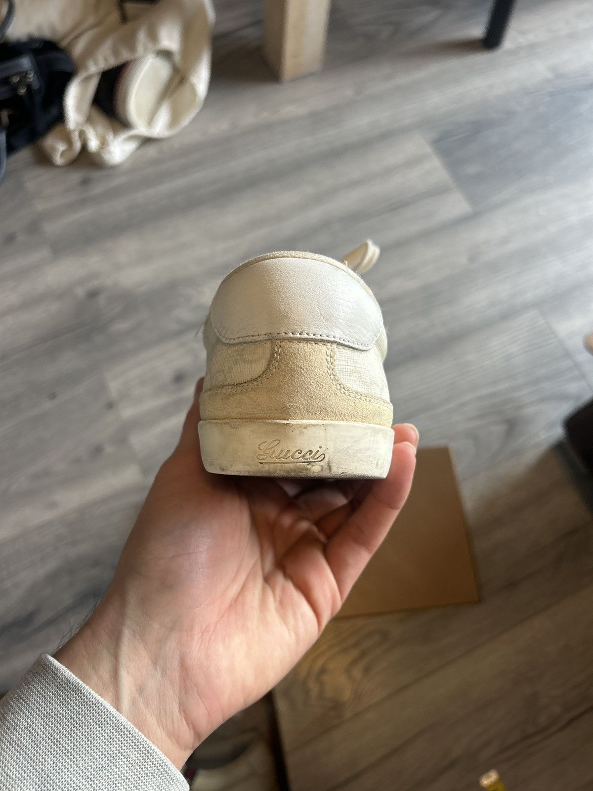 Gucci Gucci Off-White Monogram Low-Top Sneakers - Size 9 G Size US 9 / EU 42 - 15 Thumbnail