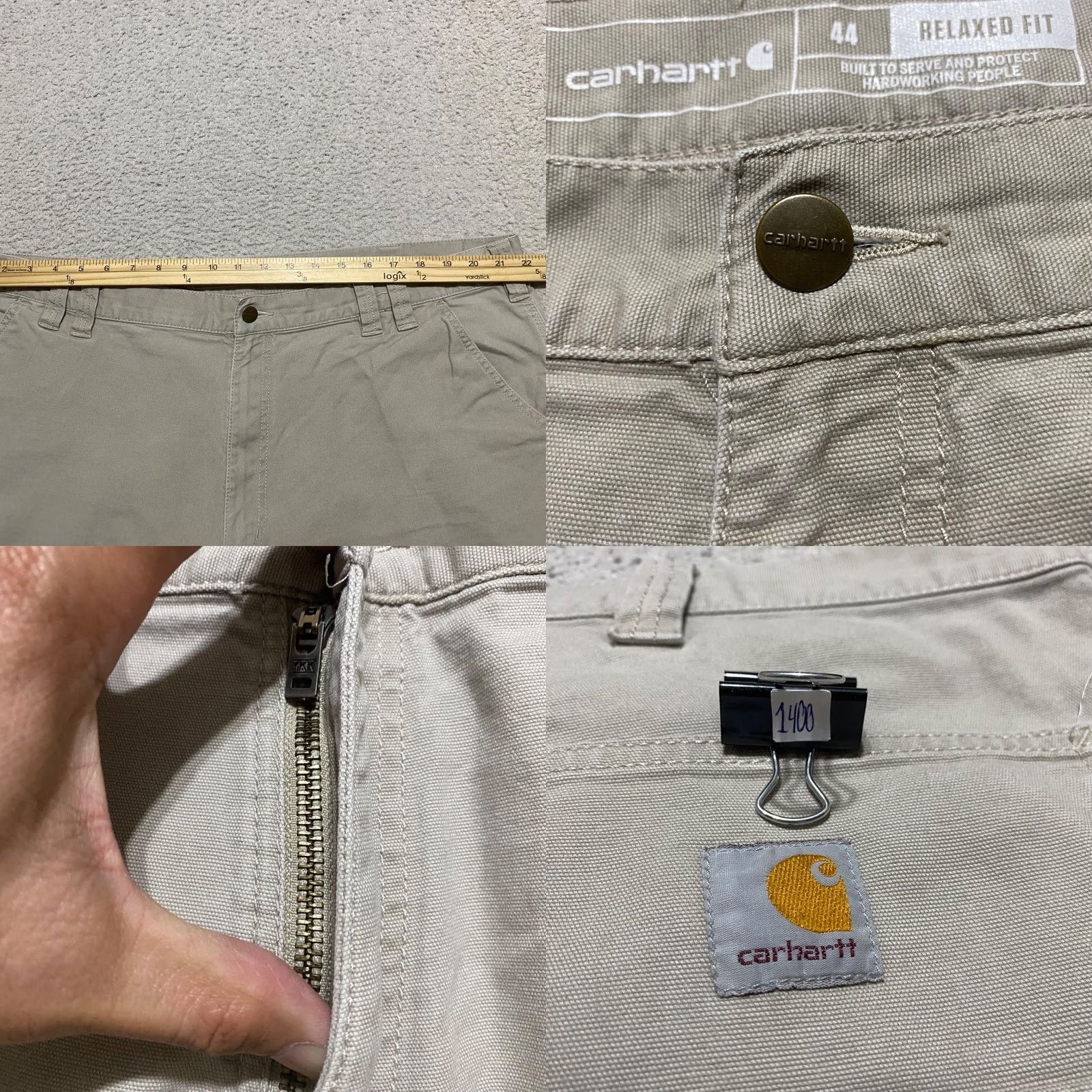 Carhartt Carhartt Mens 40 Shorts Beige Relaxed Fit Utility Carpenter Work Inseam 10" Cotton Spandex 5-Pocket Chino Casual Mens Size US 44 / EU 60 - 8 Thumbnail