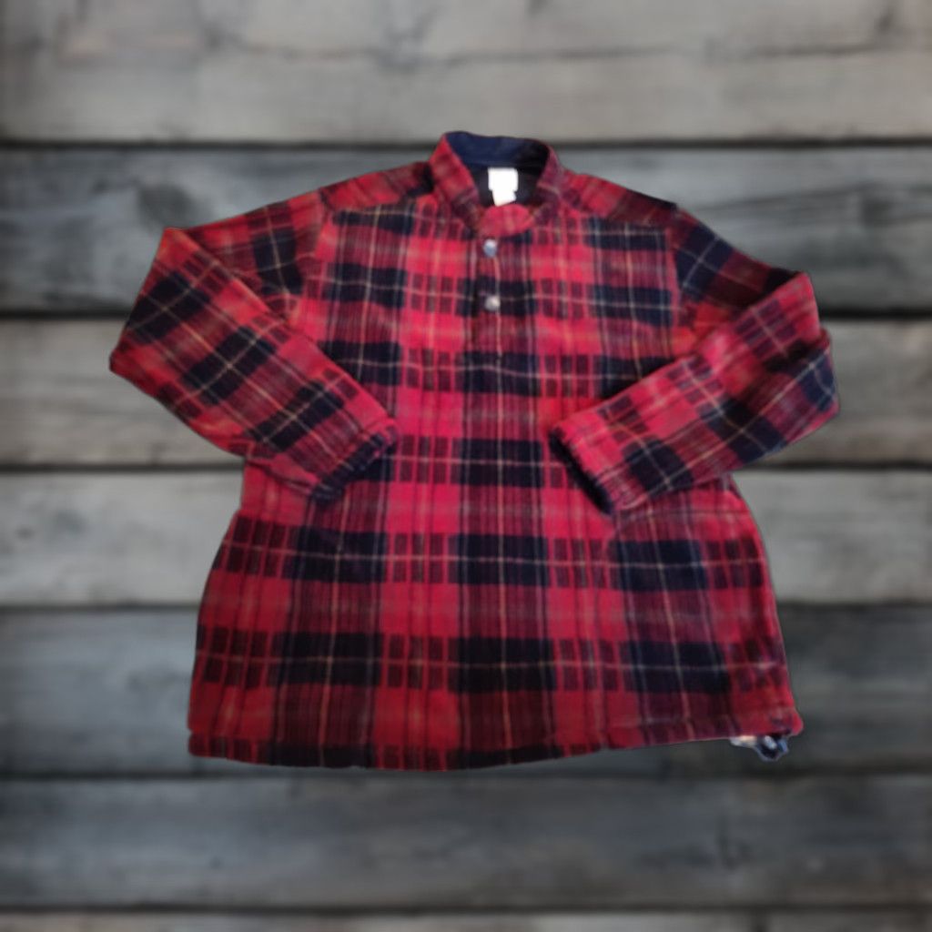 Vintage VINTAGE Field Gear Fleece Sweater Mens LT Buffalo Plaid USA Made 1990s Red & Black Button Cotton Knit Shirt Mens Size US L / EU 52-54 / 3 - 1 Thumbnail