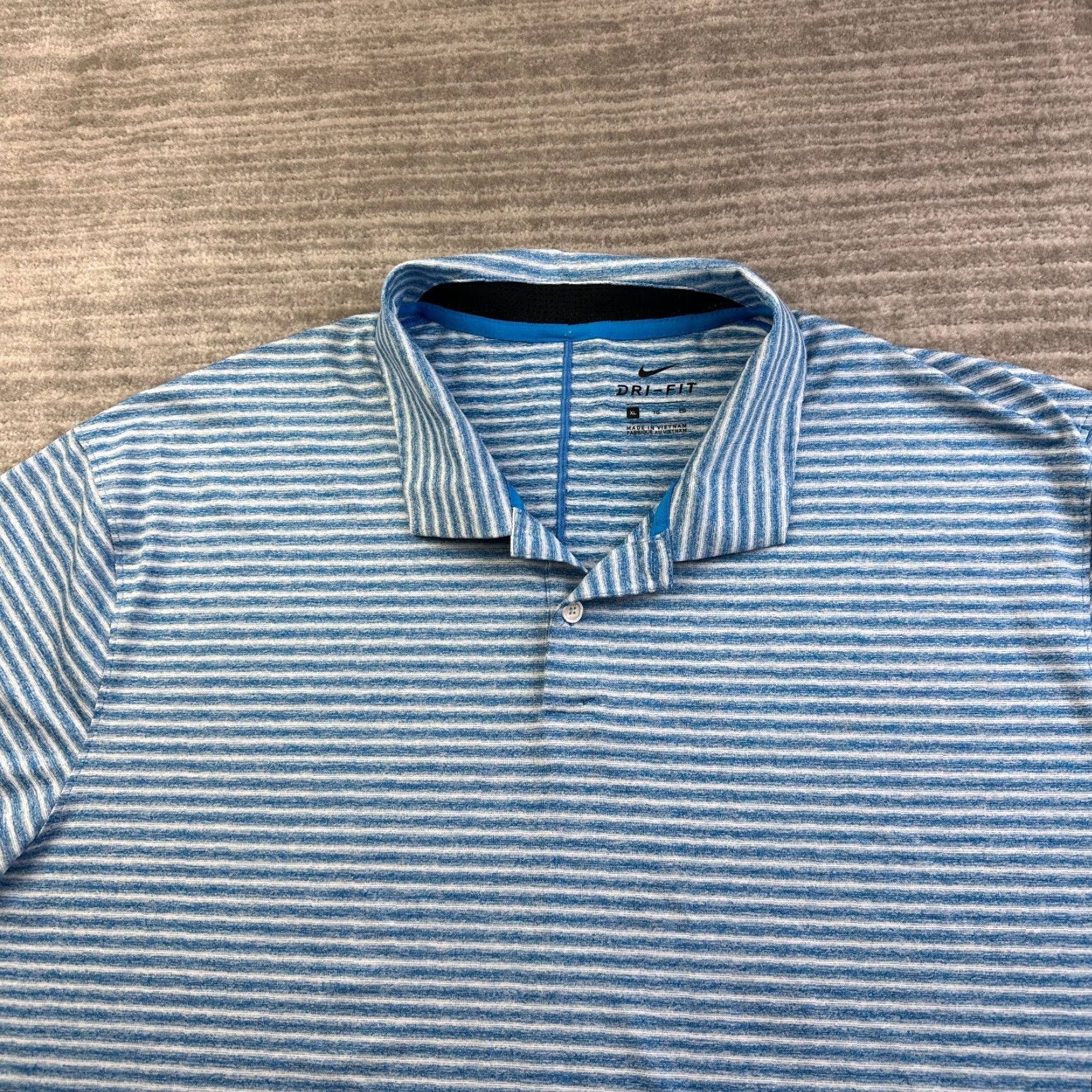 Nike Nike Tiger Woods Polo Shirt Mens Extra Large Blue Dri Fit Vapor Dry Stripe Size US XL / EU 56 / 4 - 3 Thumbnail