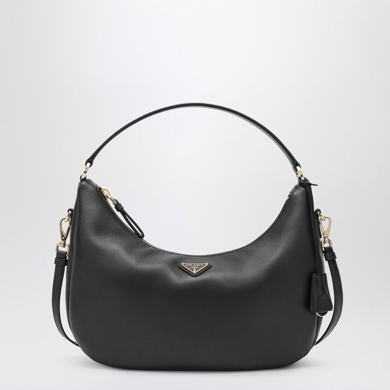 Prada Prada Black Leather Shoulder Bag Size ONE SIZE - 1 Thumbnail