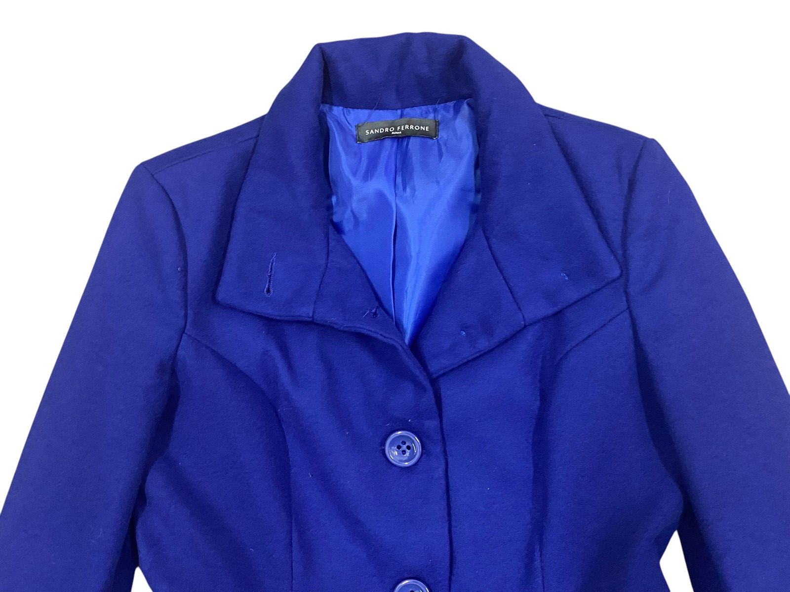 Other Sandro Ferrone Roma Wool Coat Jacket Blue Size M / US 6-8 / IT 42-44 - 5 Thumbnail