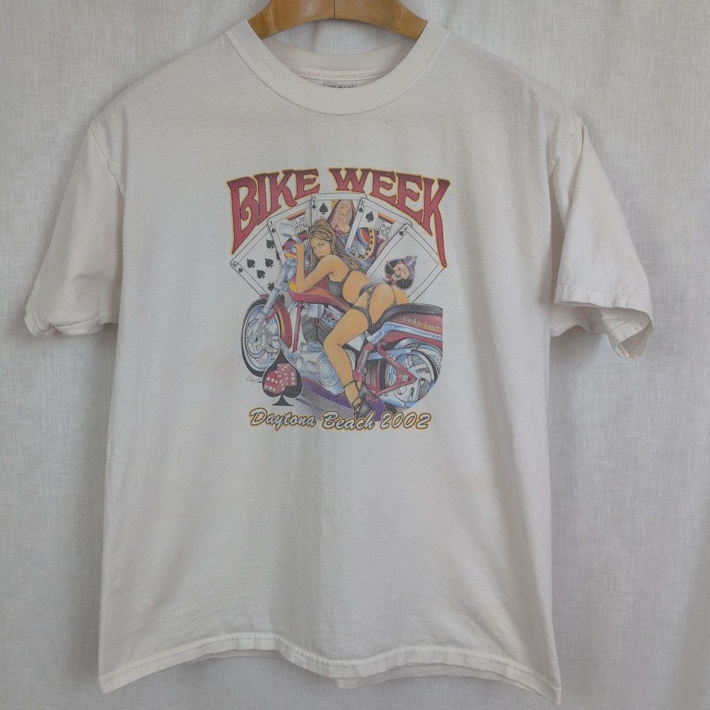 2002 Daytona Bike Week Lady Luck Pin Up T Shirt XL