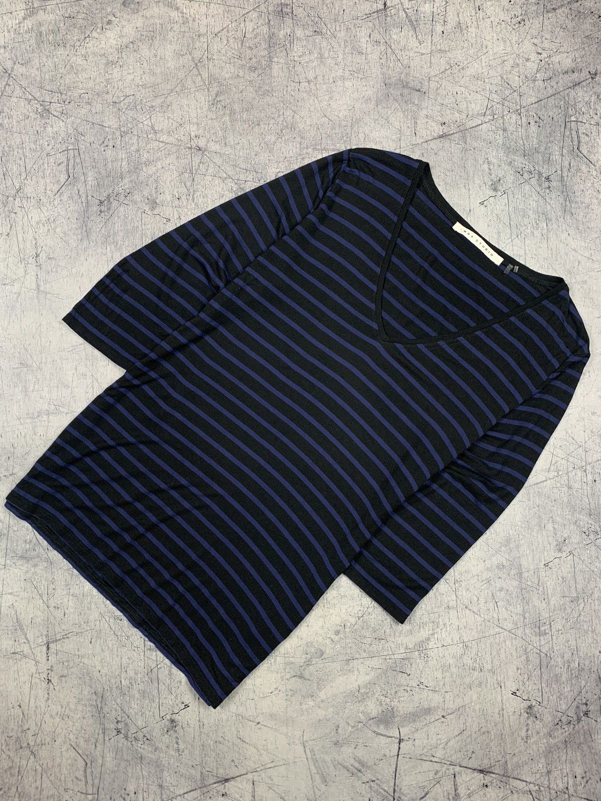 Max Mara Designer Max Studio Striped Long Sleeve T-Shirt Size L Blue Size L / US 10 / IT 46 - 1 Thumbnail