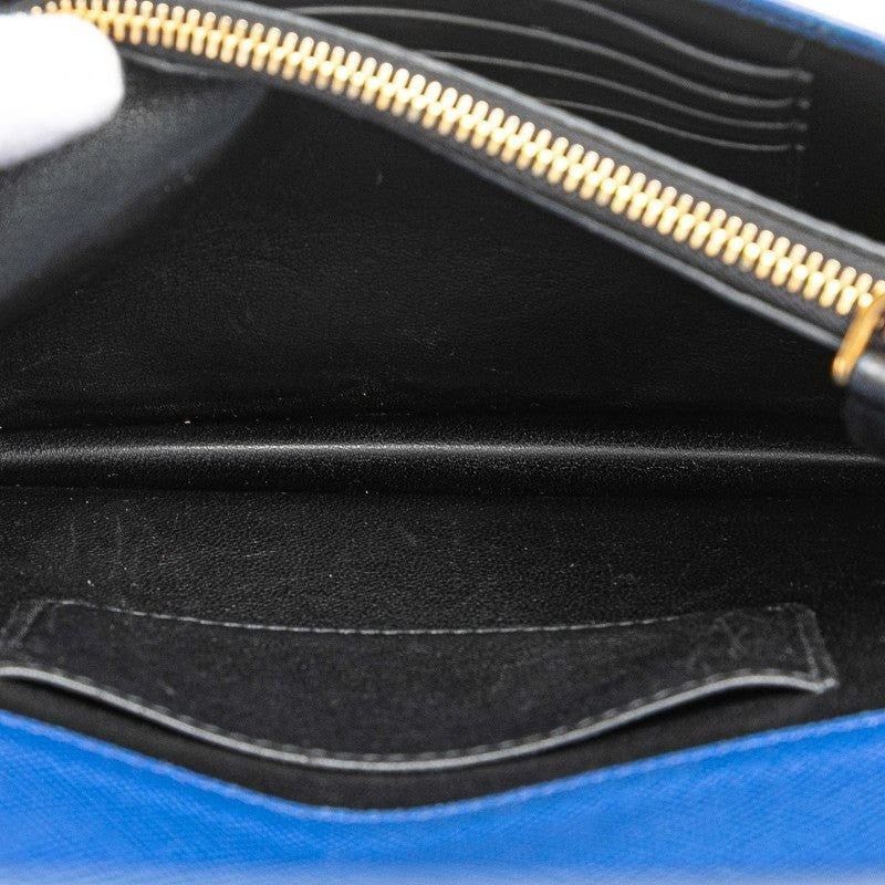 Prada Prada Chain Saffiano Leather Shoulder Bag Blue Size ONE SIZE - 5 Thumbnail