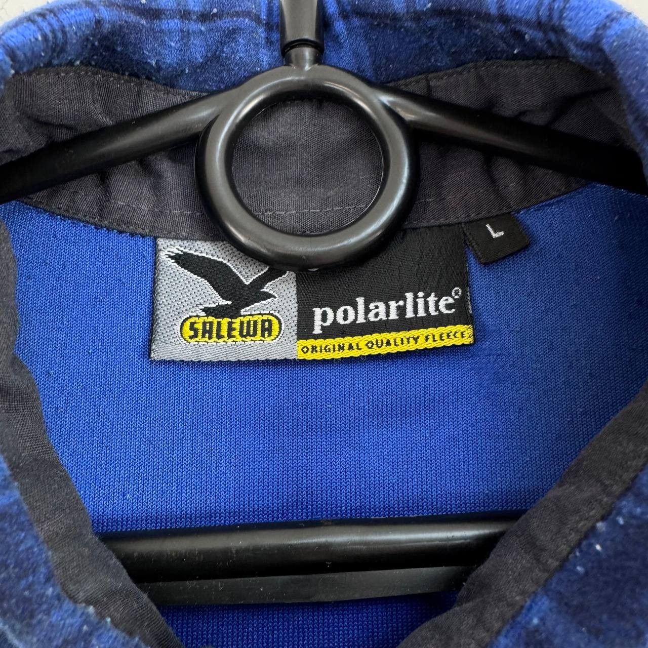 SALEWA Salewa Polarlite Blue Check Flannel Shirt Outdoor Hiking L Size US M / EU 48-50 / 2 - 3 Thumbnail