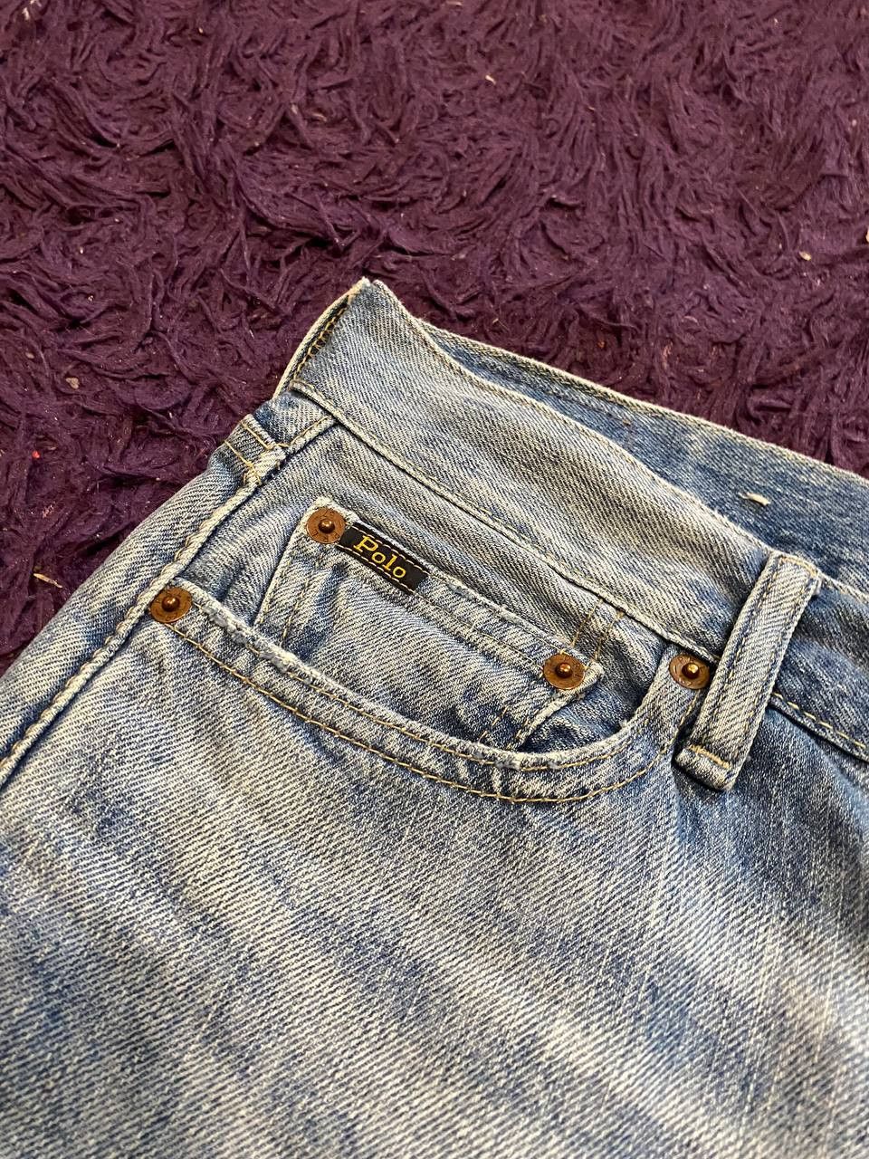 Polo Ralph Lauren POLO RALPH LAUREN DISTRESSED Blue Denim Jeans Classic Fit Size US 27 - 9 Thumbnail