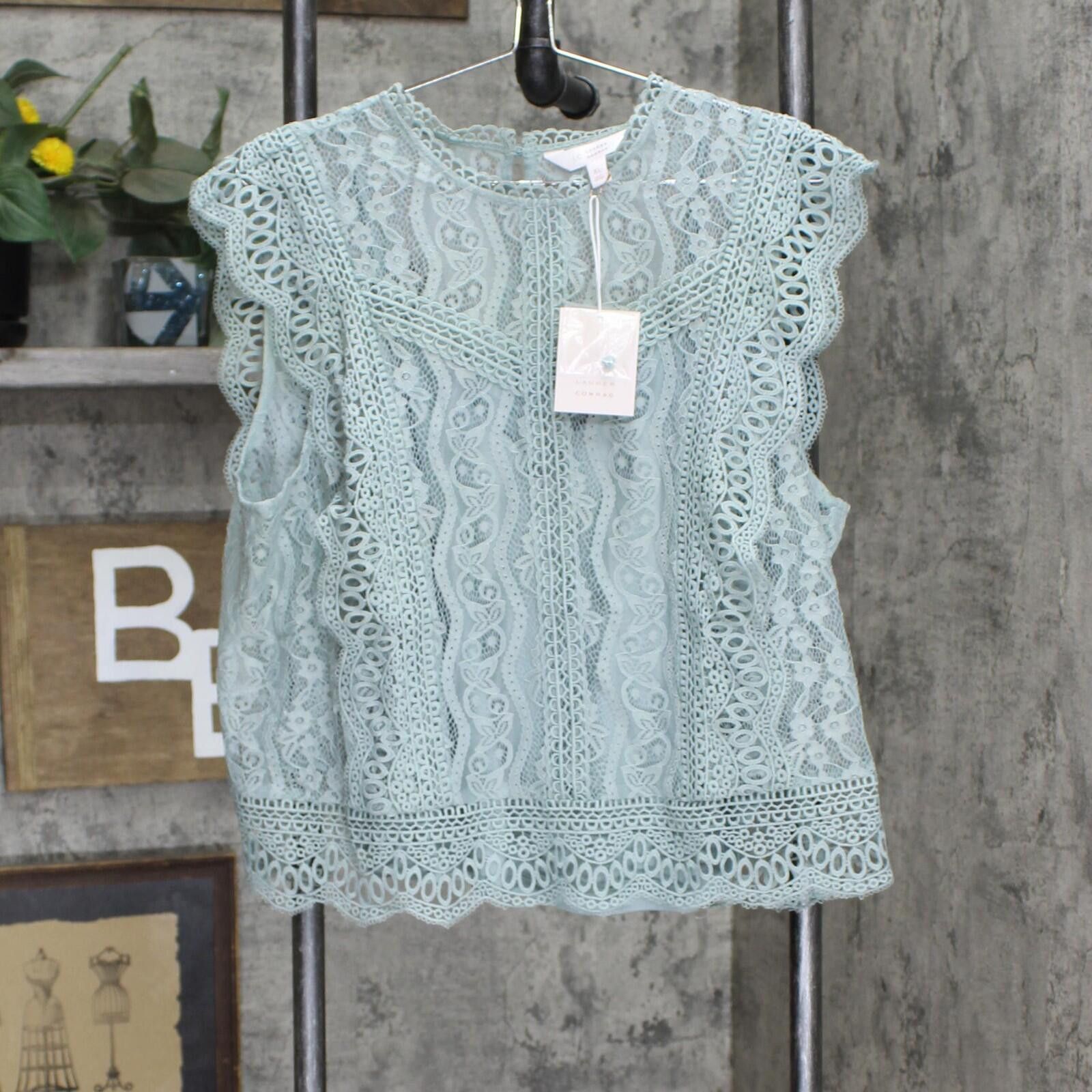 Other Nwt Lc Lauren Conrad Shirt Top Wl21w030rs L Inez Green Blue Size L / US 10 / IT 46 - 1 Thumbnail