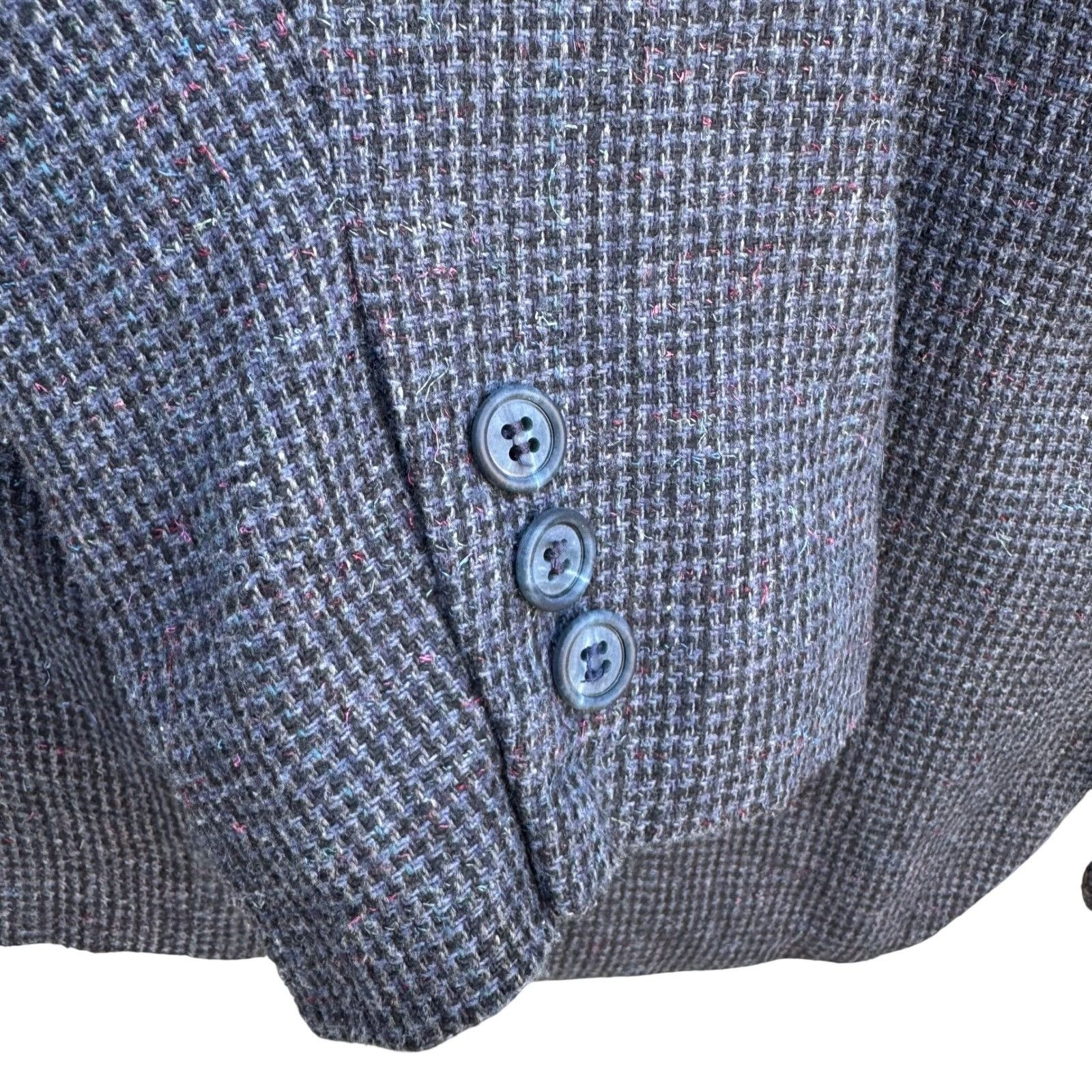 Jordache Jordache Vintage 80s Mens Grey Tweed Linen Wool Blend Blazer Size 44R - 7 Thumbnail