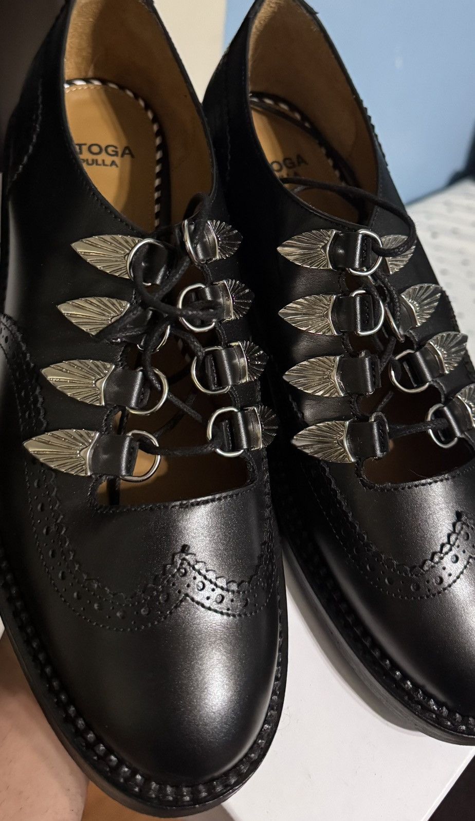 Toga Pulla TOGA PULLA AJ1043 Hard Leather Loafers – Black – Size 41 Size US 8.5 / EU 41-42 - 2 Thumbnail