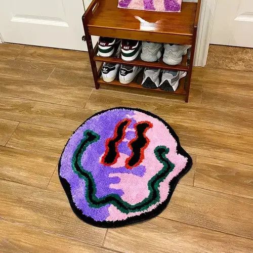 Japanese Brand × Vintage Trippy Smiling Rug Trippy Face Handmade Custom Rug Tufted Size ONE SIZE - 2 Thumbnail
