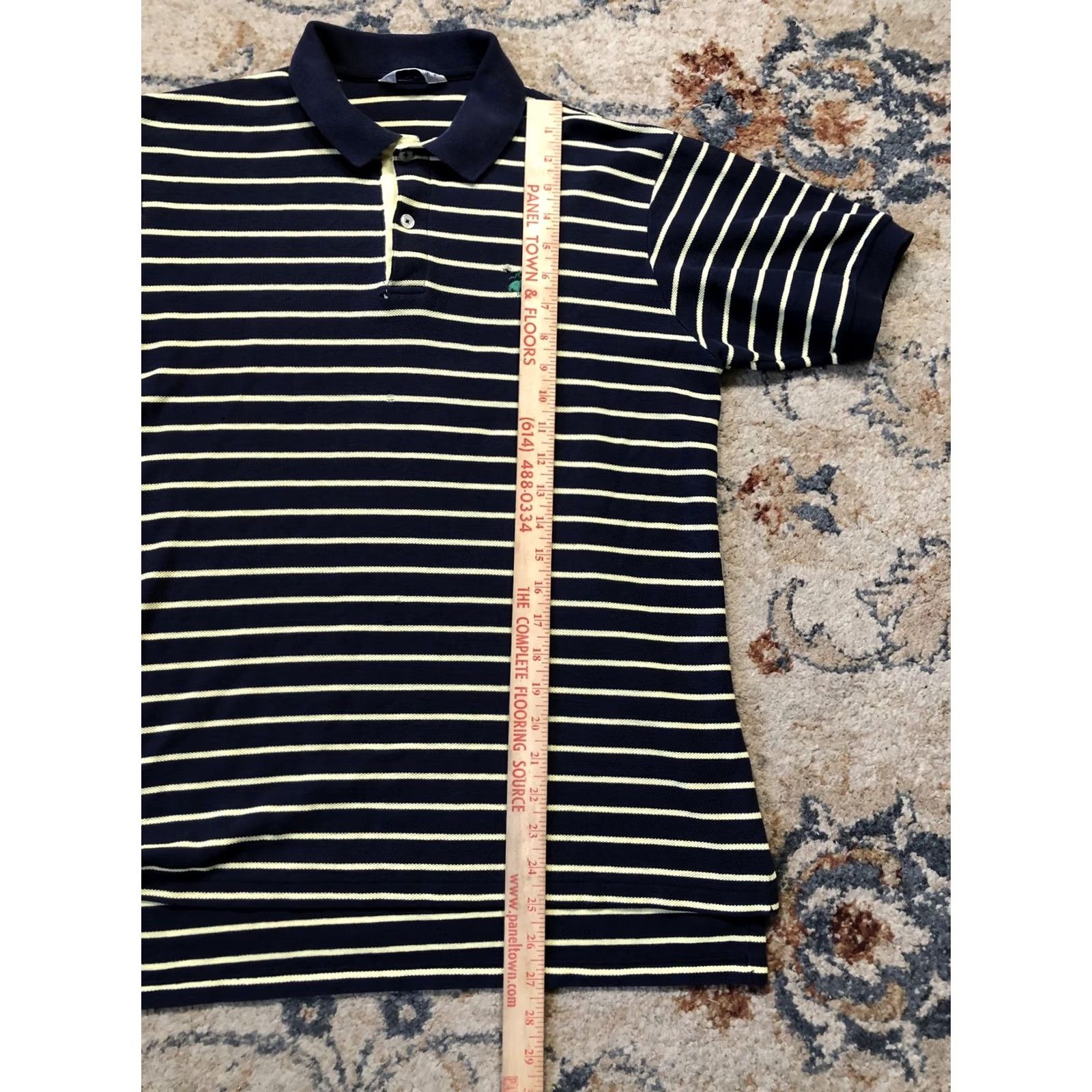 Brooks Brothers Brooks Brothers Polo Shirt Mens M Navy Yellow Striped Golden Fleece USA - Polo, Short Sleeve, 100% Cotton, Casual, Striped, Green Logo, Made in USA Size US M / EU 48-50 / 2 - 7 Thumbnail