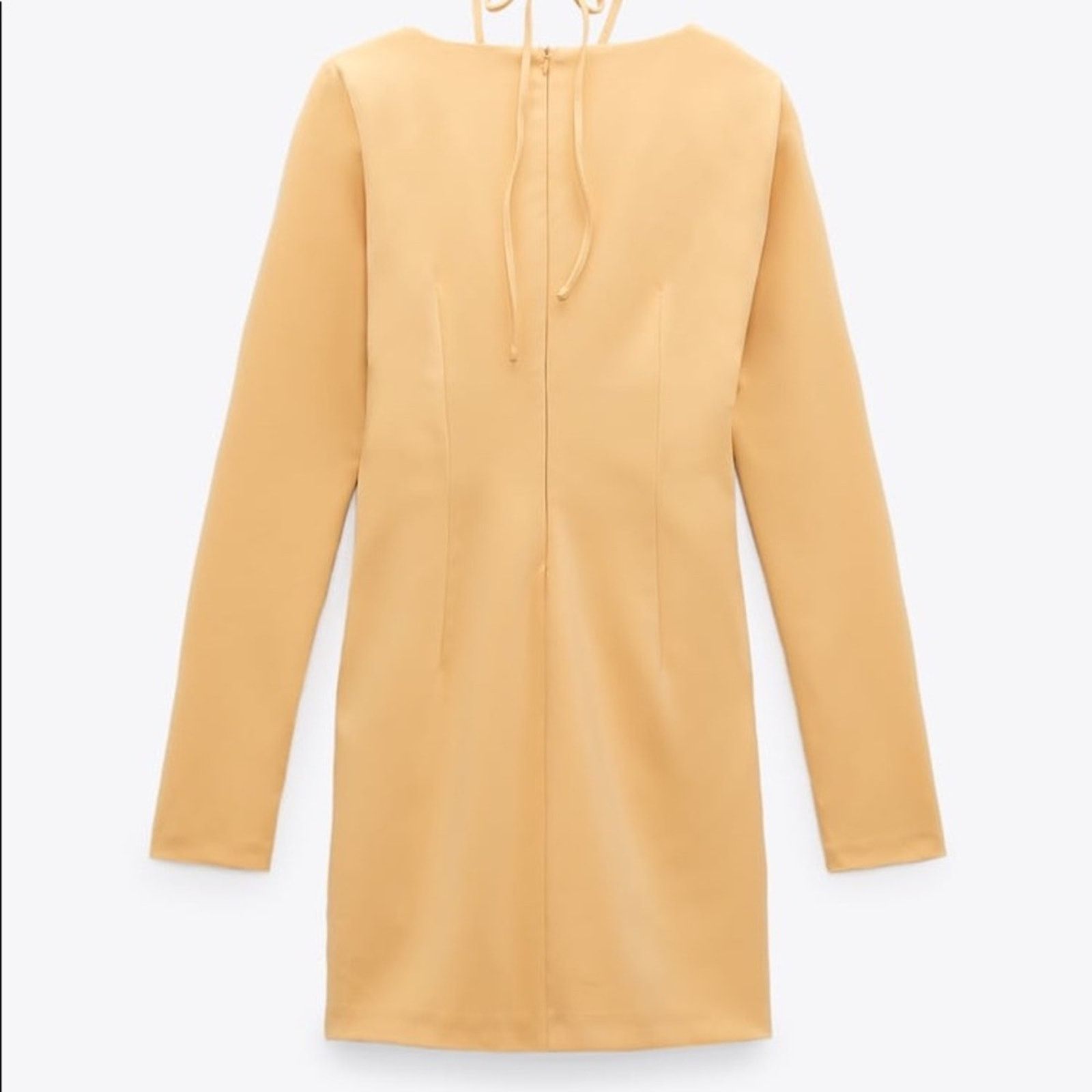 Zara ZARA DRAPED DRESS WITH JEWEL STRAP LIGHT YELLOW Size M / US 6-8 / IT 42-44 - 6 Thumbnail