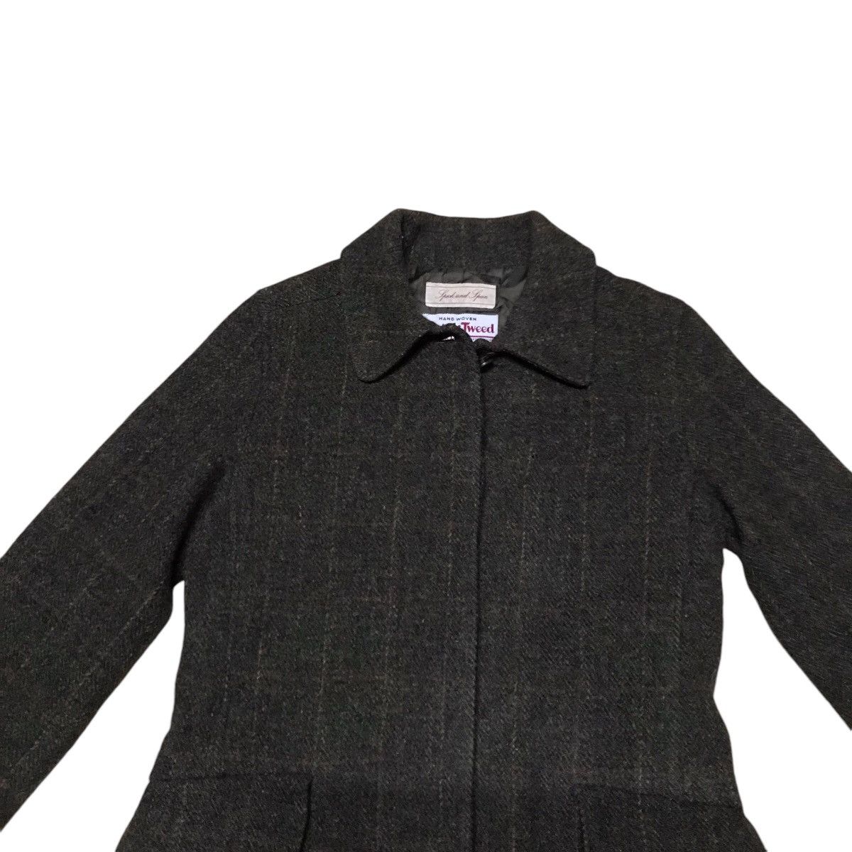 Harris Tweed × Japanese Brand VINTAGE HARRIS TWEED SPICK AND SPAN WOOL LONG JACKET Size S / US 4 / IT 40 - 2 Thumbnail