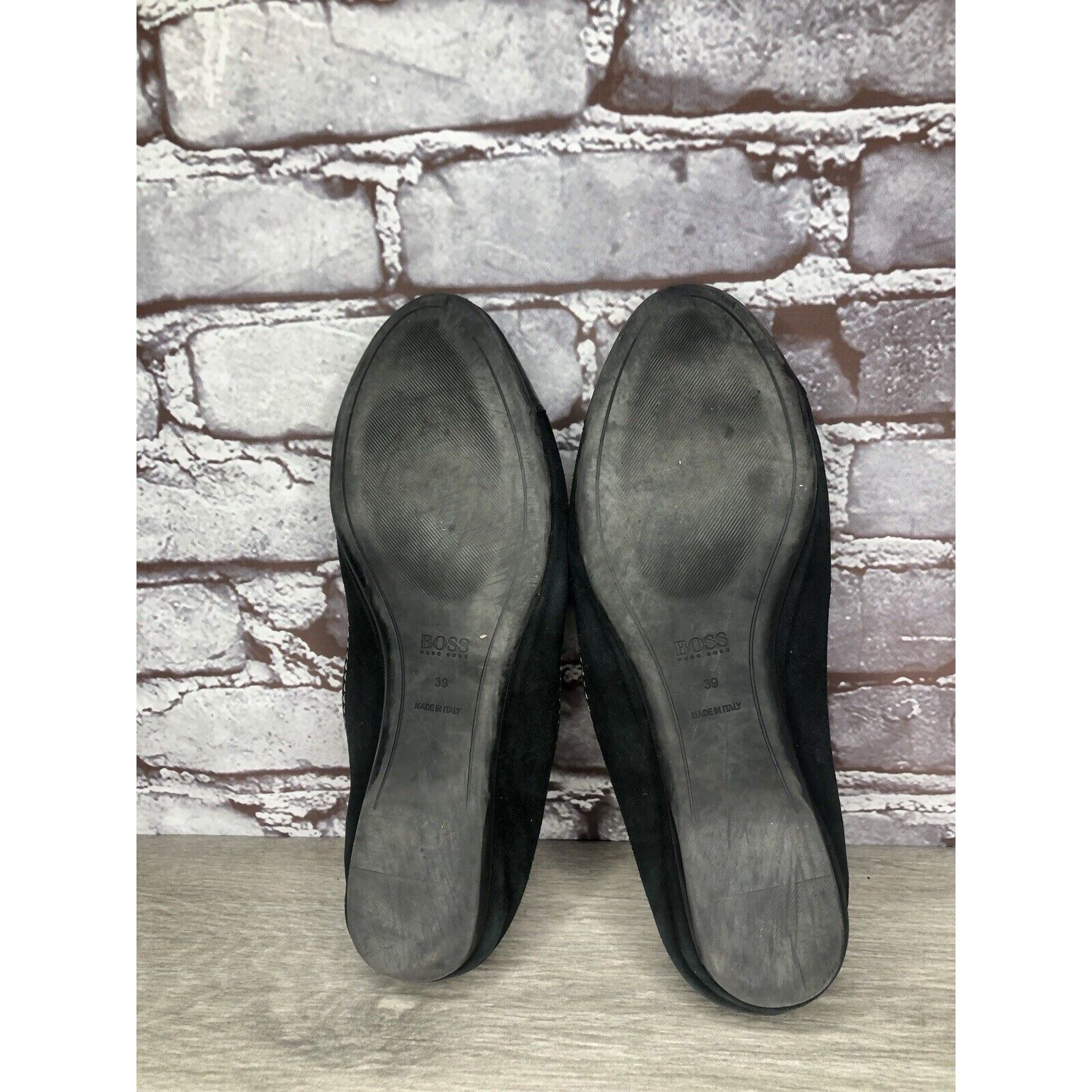 Hugo Boss Boss Hugo Boss Black Suede Leather Ballerina Flats Shoes Wom Size US 8.5 / IT 38.5 - 19 Thumbnail