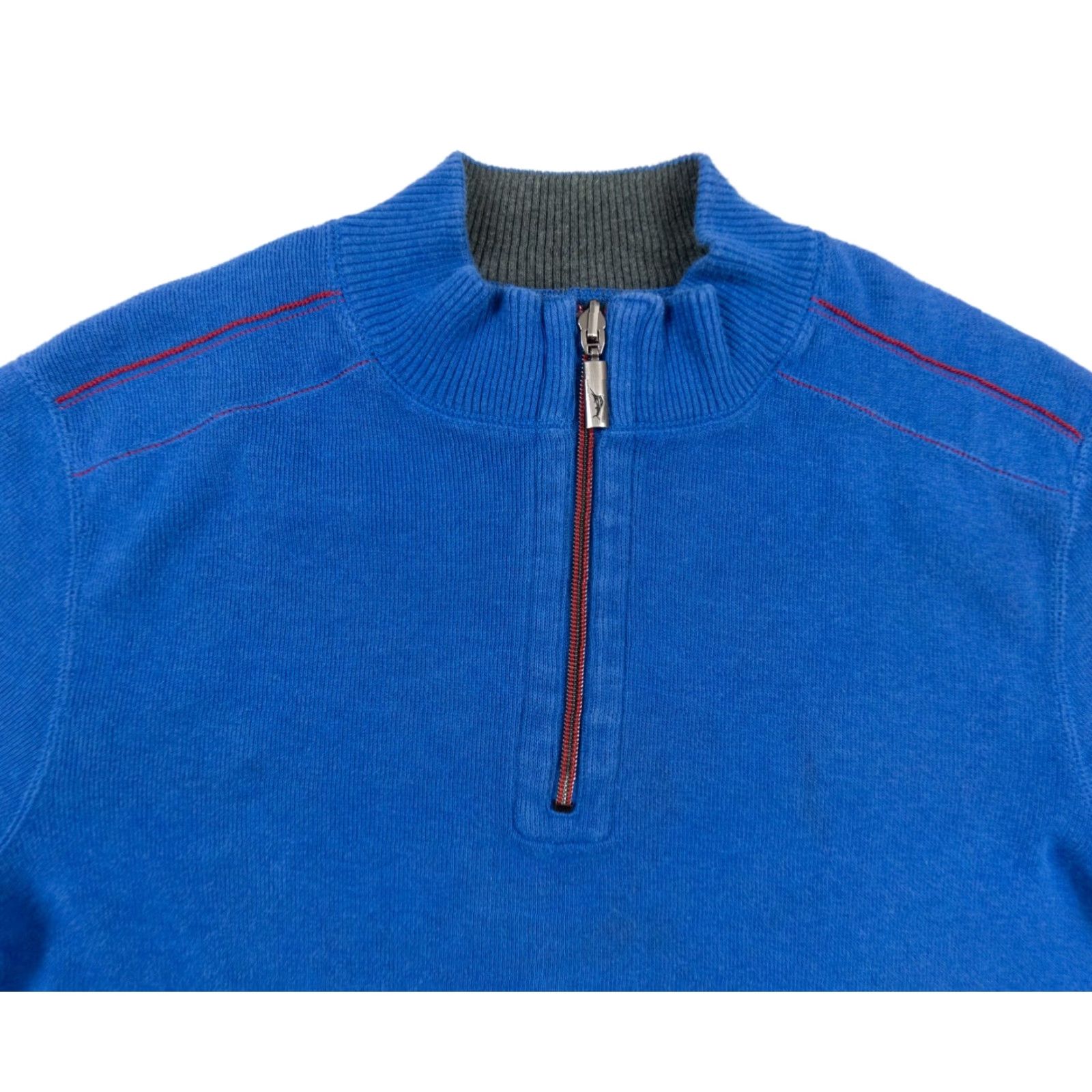 Tommy Bahama Tommy Bahama Mens Sweater Medium Reversible 1/4 Zip Pullover Blue Gray Solid Preppy Size US M / EU 48-50 / 2 - 2 Thumbnail