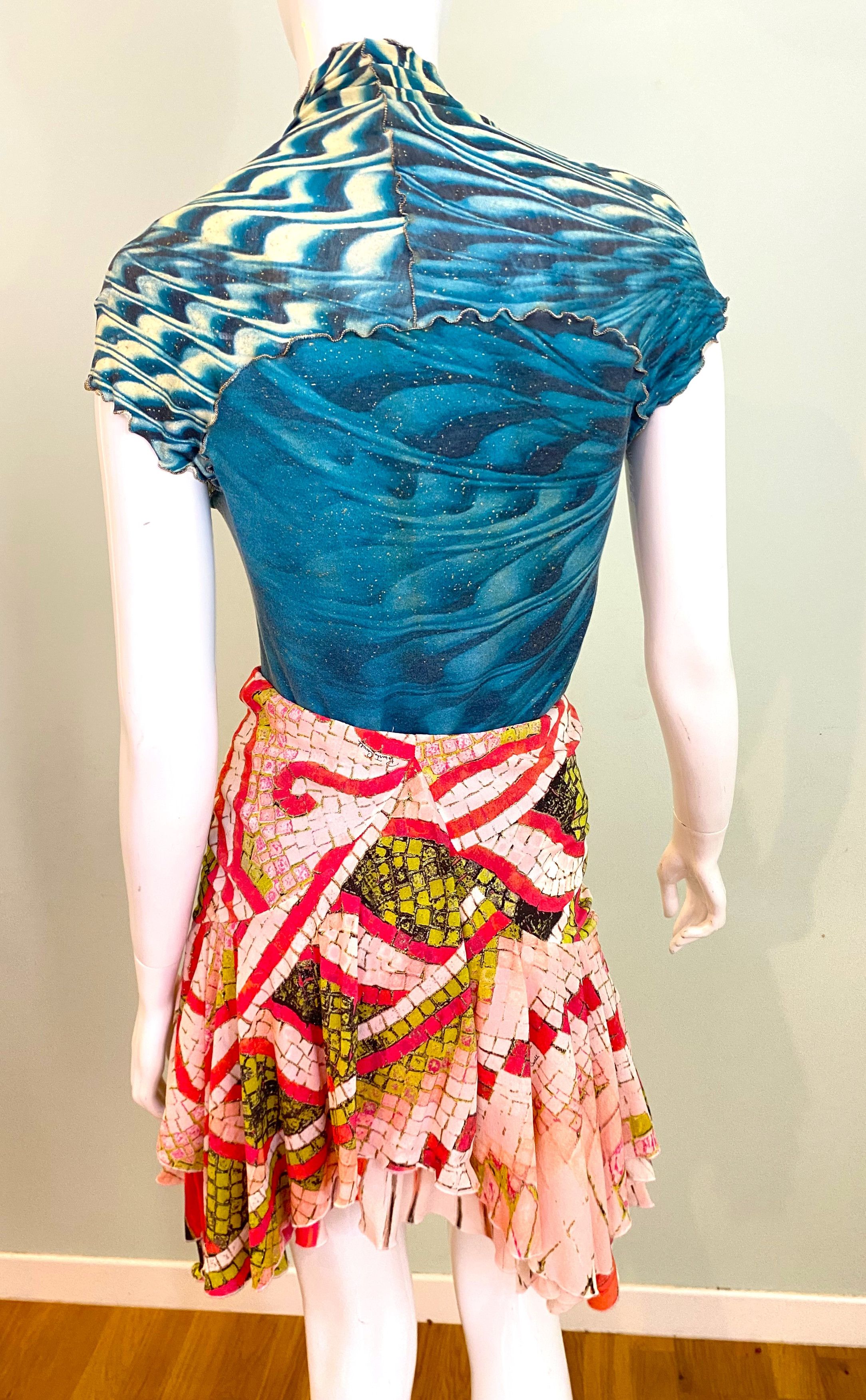 Roberto Cavalli Roberto Cavalli S/S 2001 Psychedelic Swirl Tee Top Size M / US 6-8 / IT 42-44 - 9 Thumbnail