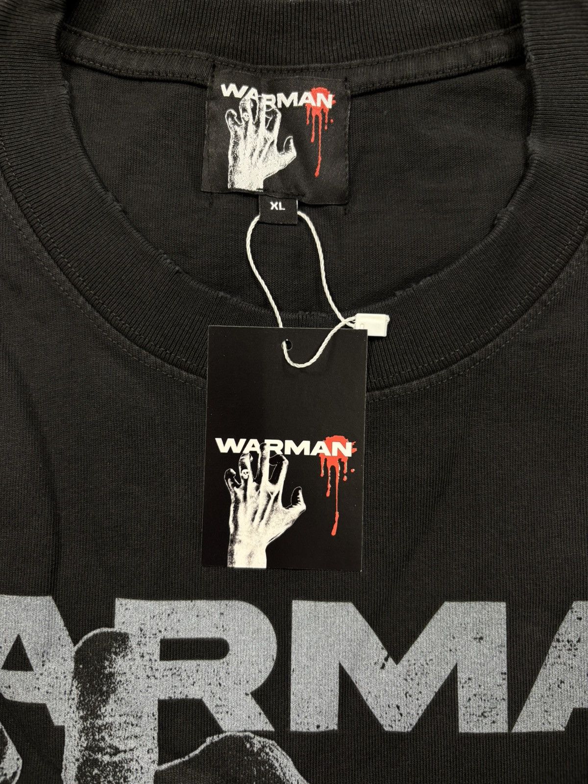 Vintage Warman Hand Logo Graphic T-Shirt, Washed Black Size US XL / EU 56 / 4 - 7 Thumbnail