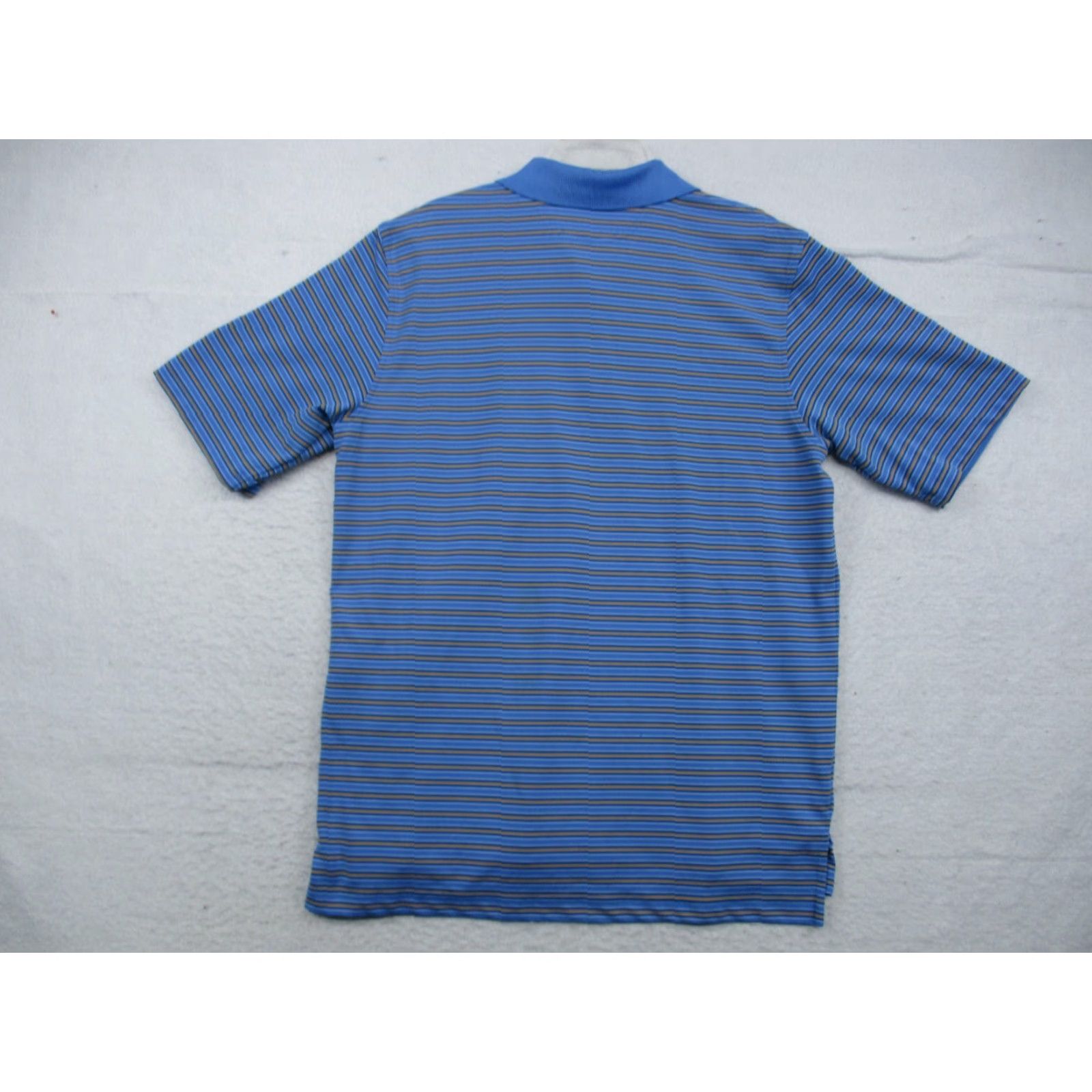 Under Armour Under Armour Polo Shirt Mens L Blue Stripe Embroidered Logo Golf Classic Short Sleeve breathable Polyester Blend Knit Button Collared Size US L / EU 52-54 / 3 - 5 Thumbnail