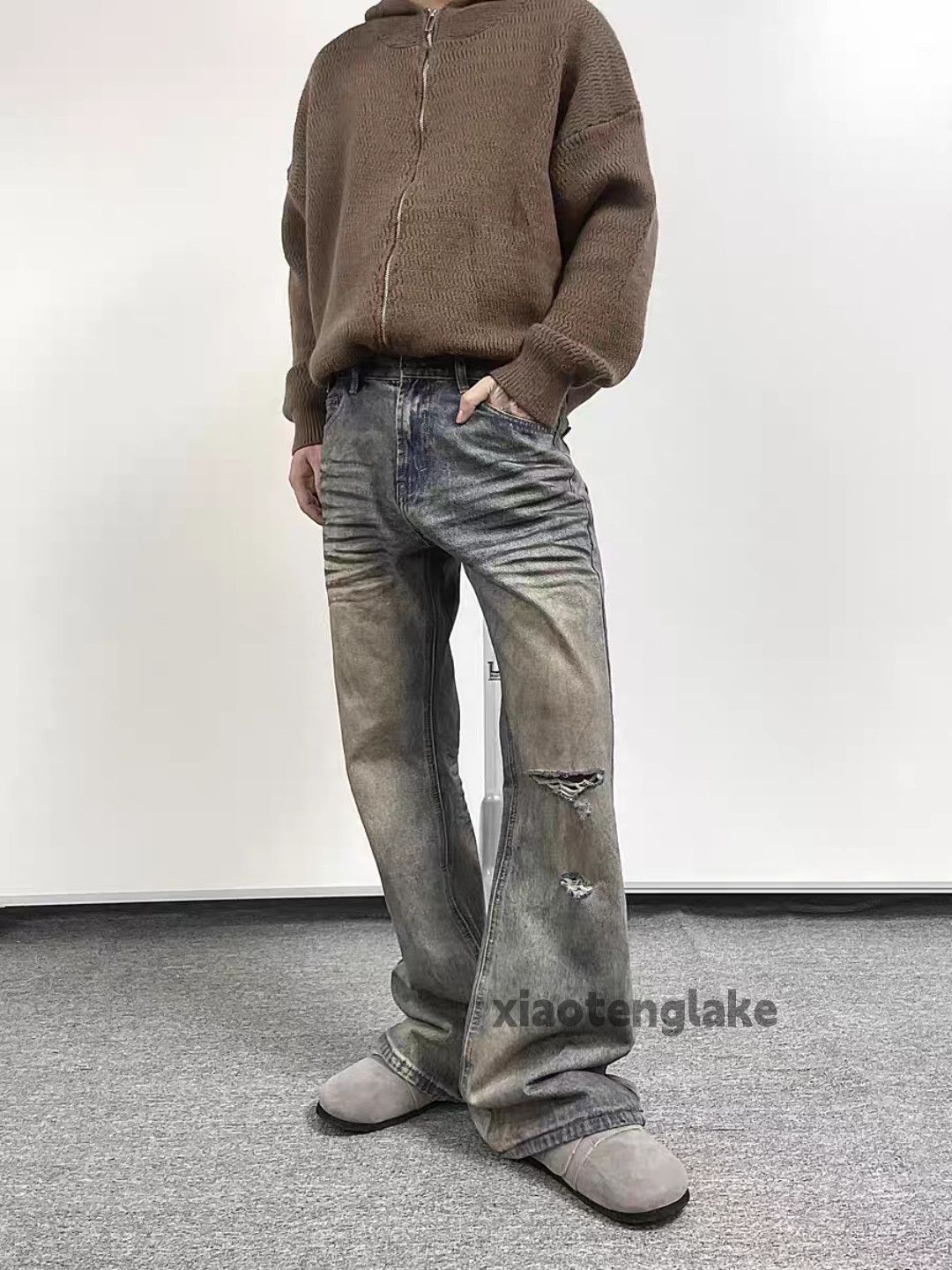 Jean × Vintage Unisex washed faded stain paint punk grunge jeans Size US 32 / EU 48 - 7 Thumbnail