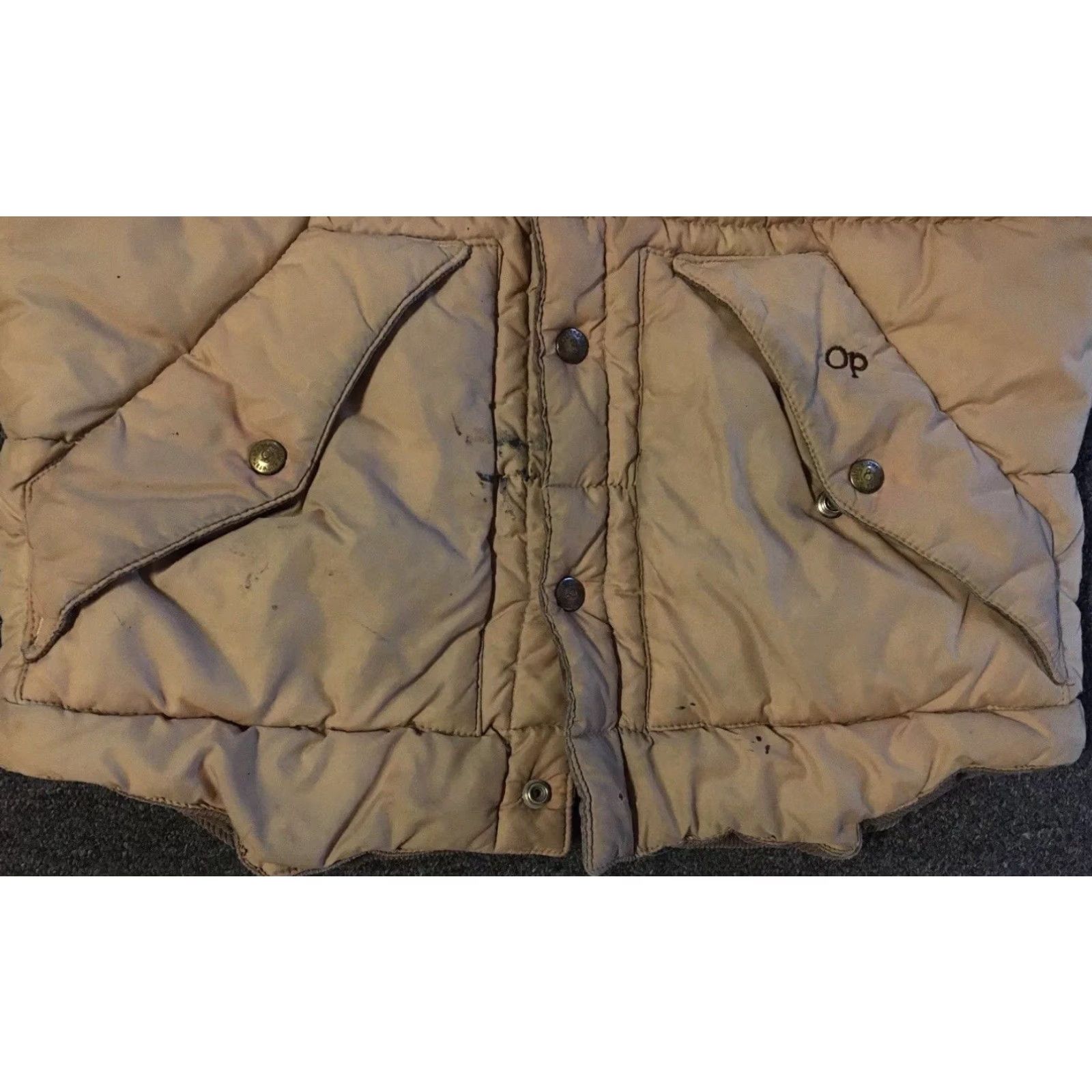 Quiksilver VINTAGE Ocean Pacific OP Faded Distressed Corduroy Puffer Vest XS Beach Surf Skate Grunge - Quiksilver OP 80s Vintage Jacket Mens XS Brown Size US XS / EU 42 / 0 - 3 Thumbnail