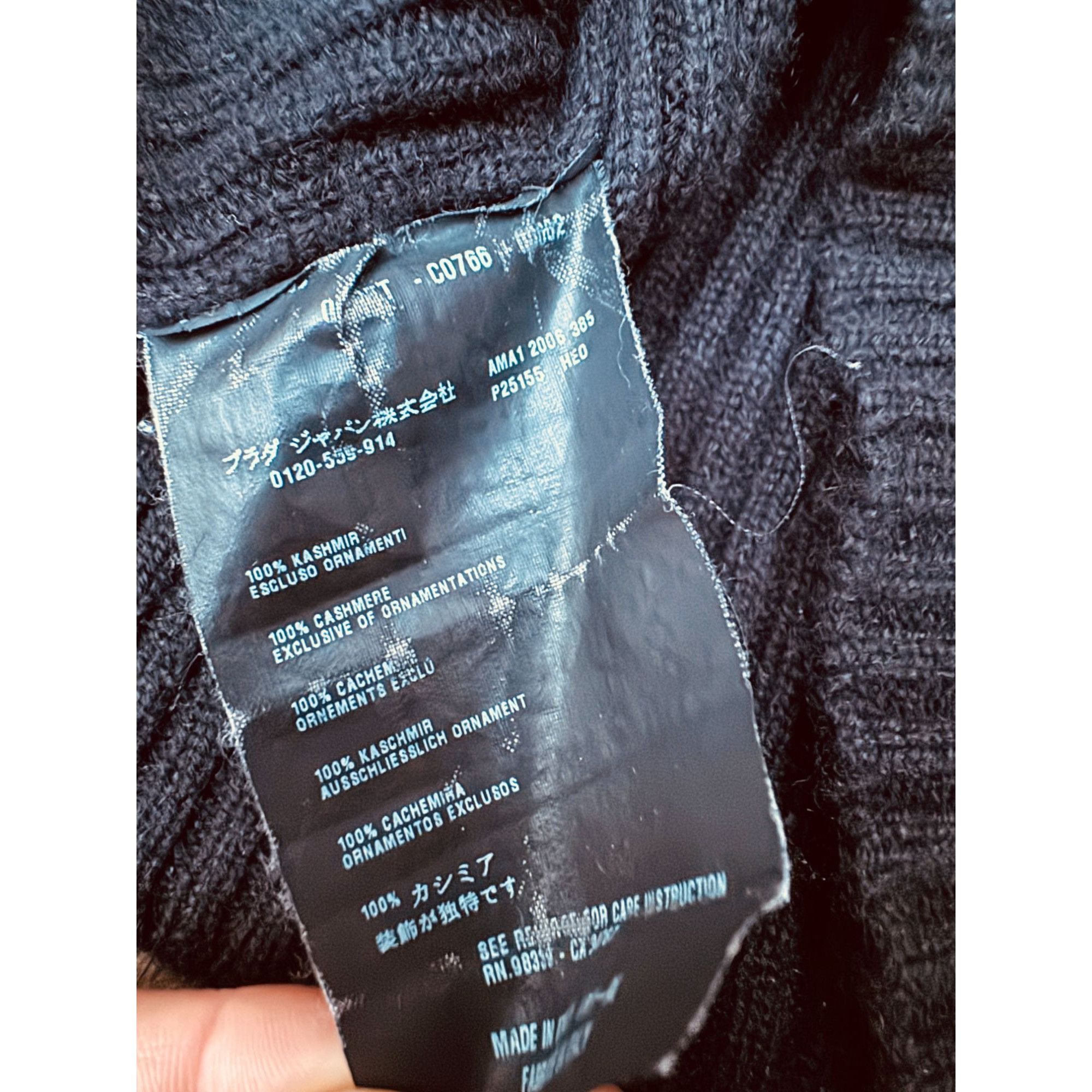 Prada Prada Black Ribbed Wool Cardigan with Sequin Trim Size IT 3 Size XS / US 0-2 / IT 36-38 - 6 Thumbnail