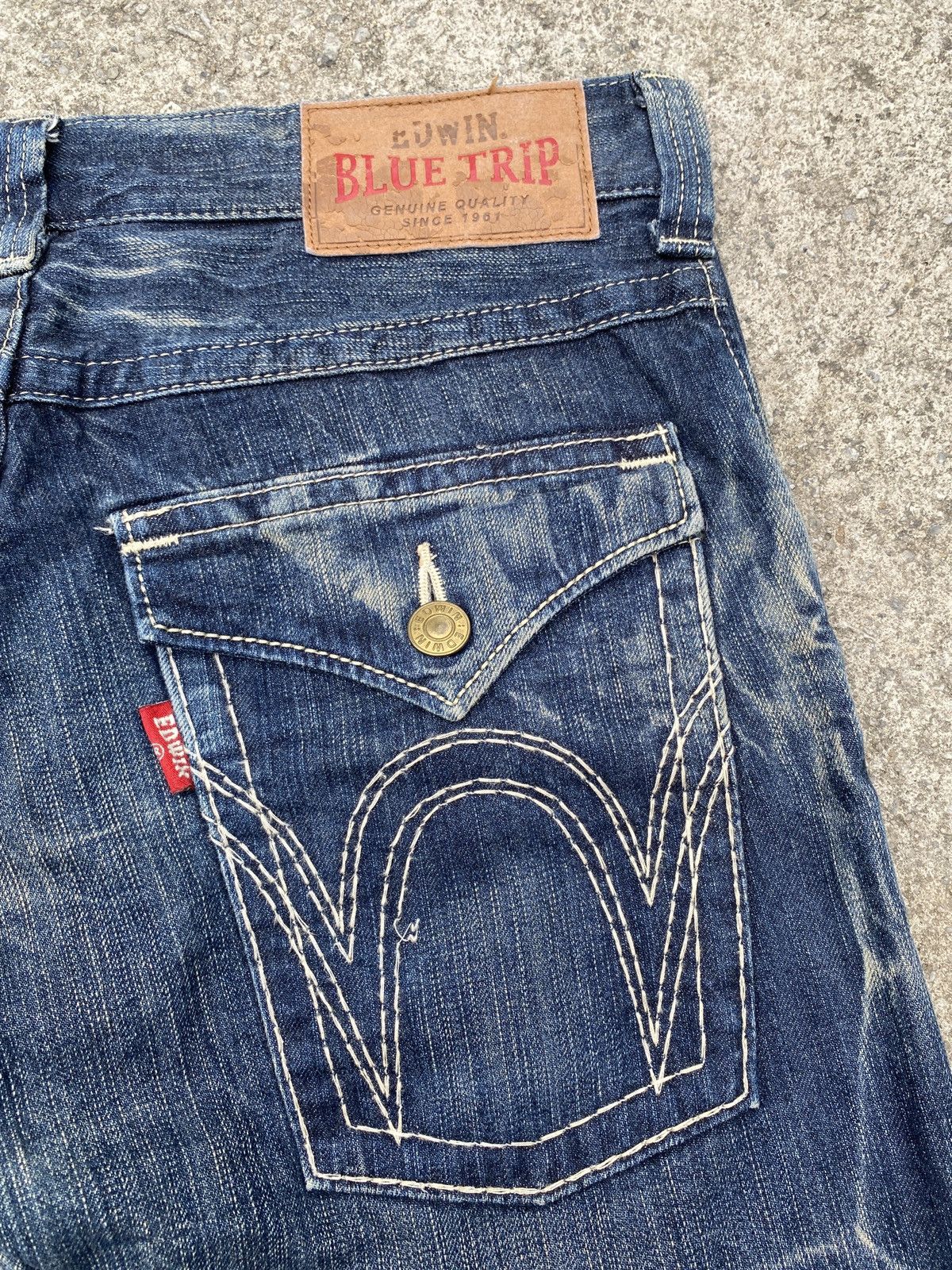 Edwin × Japanese Brand × Tornado Mart 2000s - Edwin Blue Trip Claw Marks Design Flare Denim Size US 32 / EU 48 - 14 Thumbnail