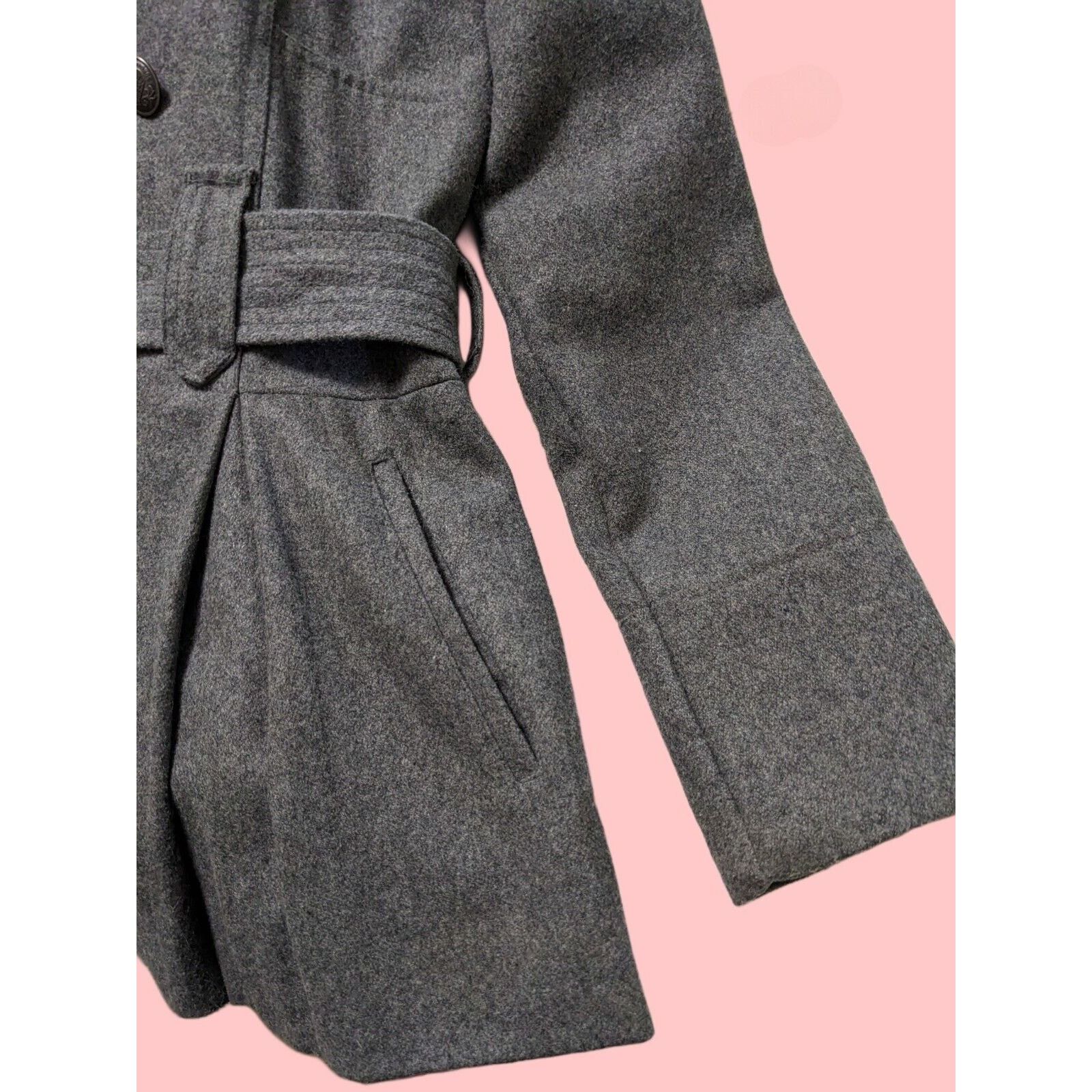 Other Soho Babe Peplum Coat/Jacket Grey Wool Blend Hood Juniors Size M / US 6-8 / IT 42-44 - 10 Thumbnail