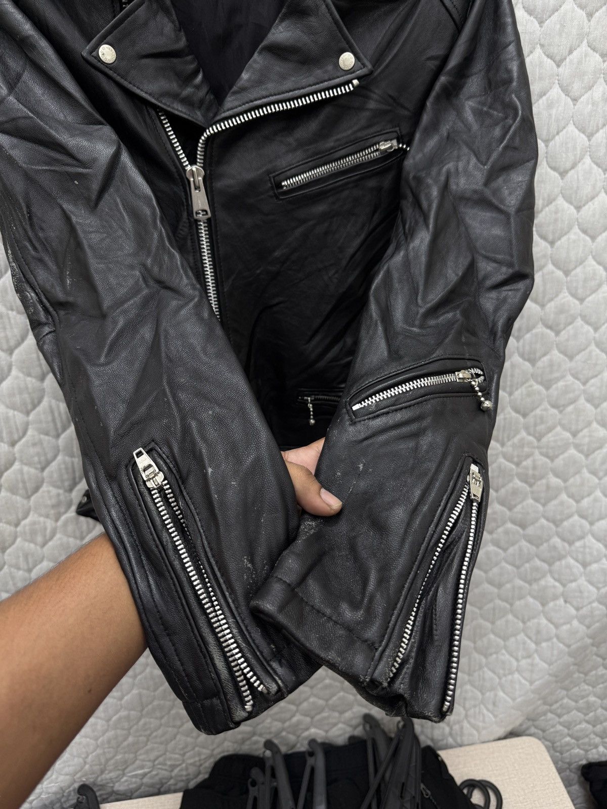 🔥🔥🔥ARCHIVE JACROSE DOUBLE COLLAR LEATHER PUNK JACKET