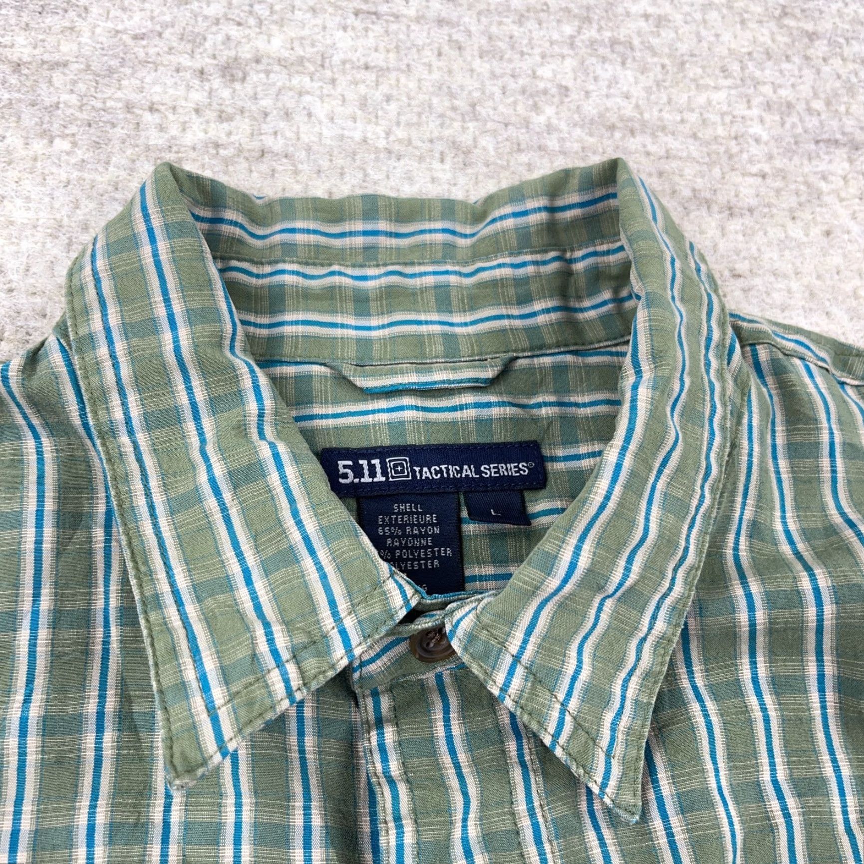 Vintage 5.11 Tactical Shirt Men L Green Plaid Button-Up Nylon Conceal Lined Size US L / EU 52-54 / 3 - 6 Thumbnail