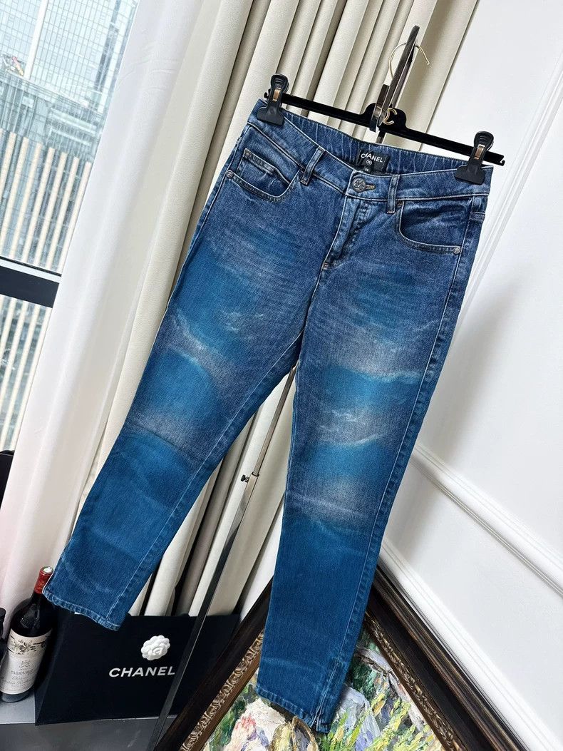 Chanel Chanel Cuban series blue fade jeans Size 25" / US 0 / IT 36 - 1 Thumbnail