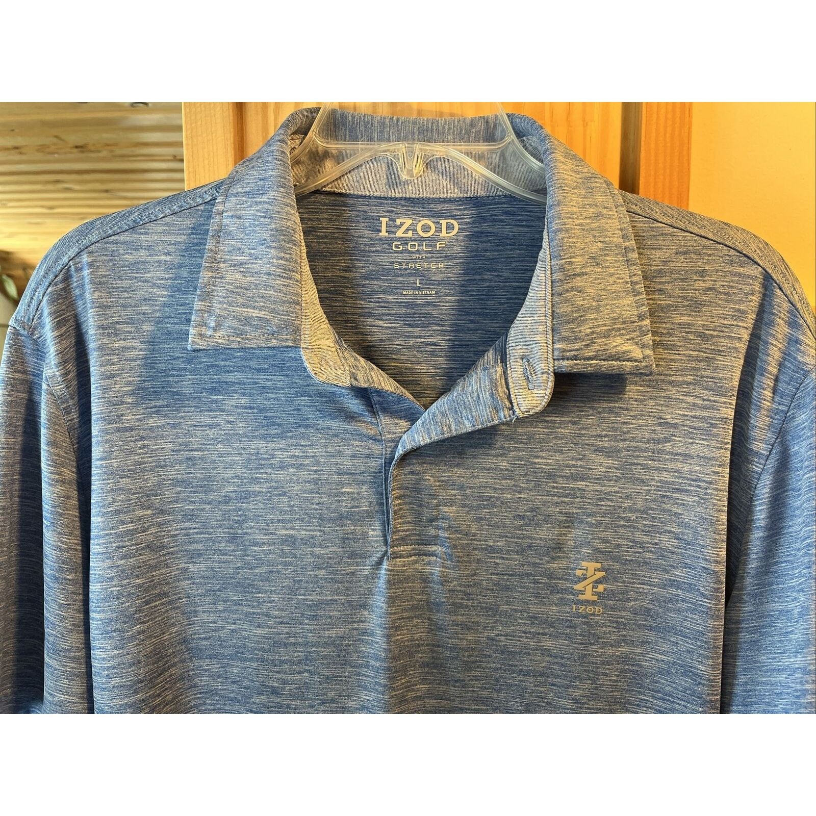 Izod IZOD GOLF Men’s Size L Blue SS Button Polyester Polo Shirt Size US L / EU 52-54 / 3 - 7 Thumbnail