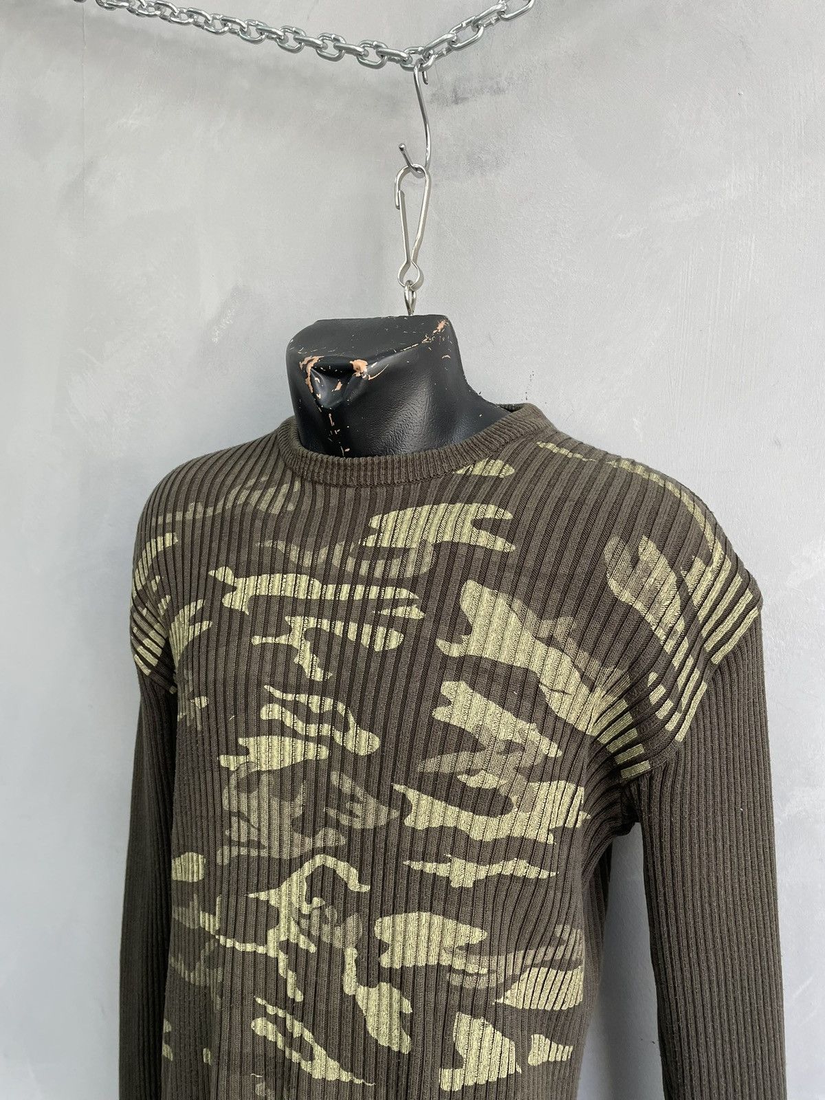 Diesel Hype diesel style Green Camo Ribbed Knit Sweater Size L Size US L / EU 52-54 / 3 - 3 Thumbnail
