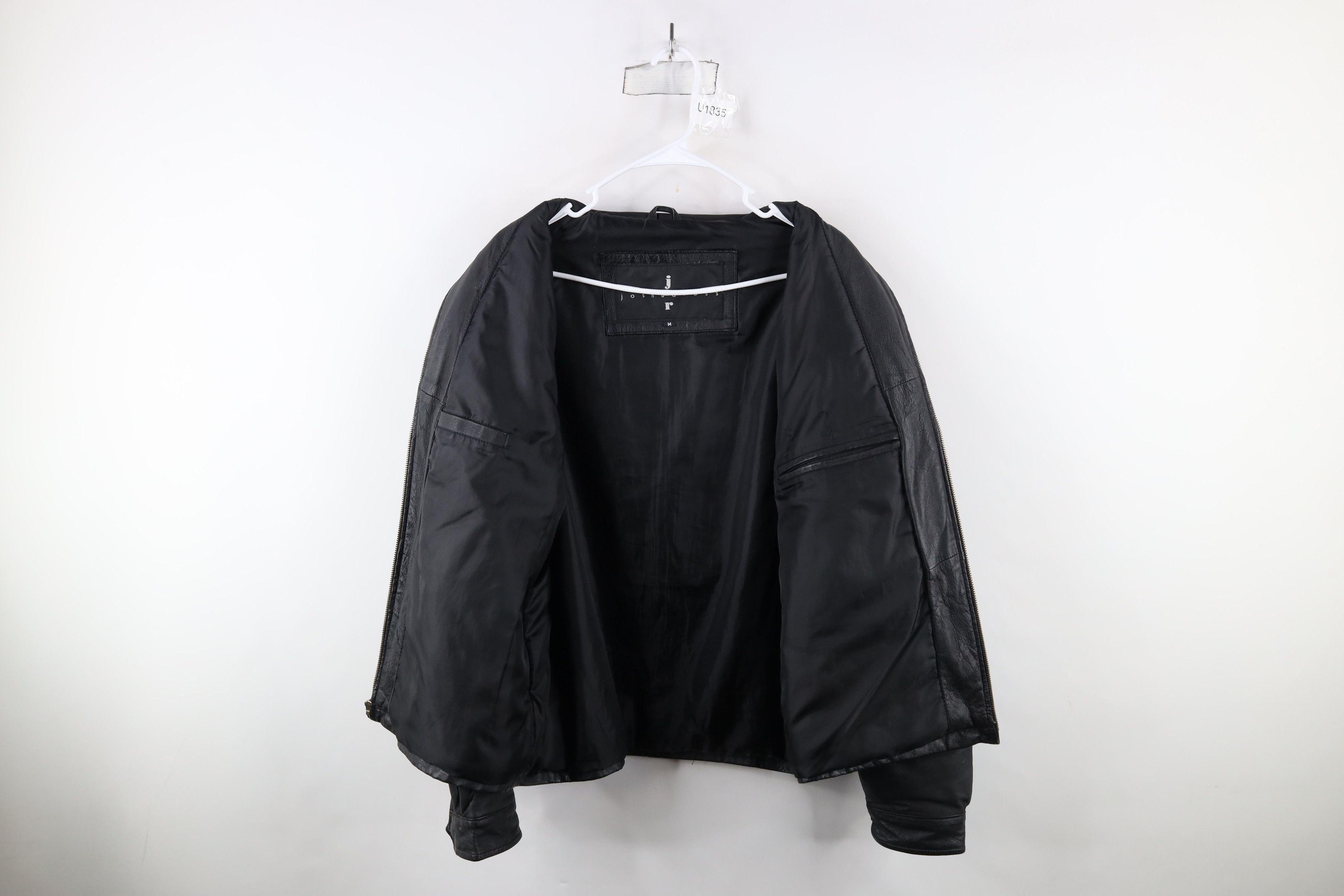 Vintage Vintage 90s Streetwear Full Zip Leather Bomber Jacket Black Size US M / EU 48-50 / 2 - 10 Thumbnail