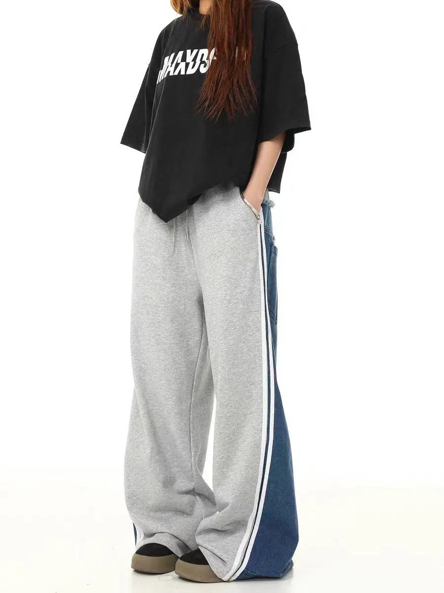 Japanese Brand × Jean Spliced loose street Harajuku jeans Size US 33 - 1 Thumbnail