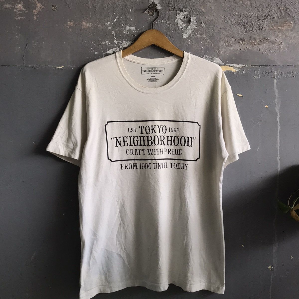 image of Neighborhood Bar & Shield Tee in White, Men's (Size XL)