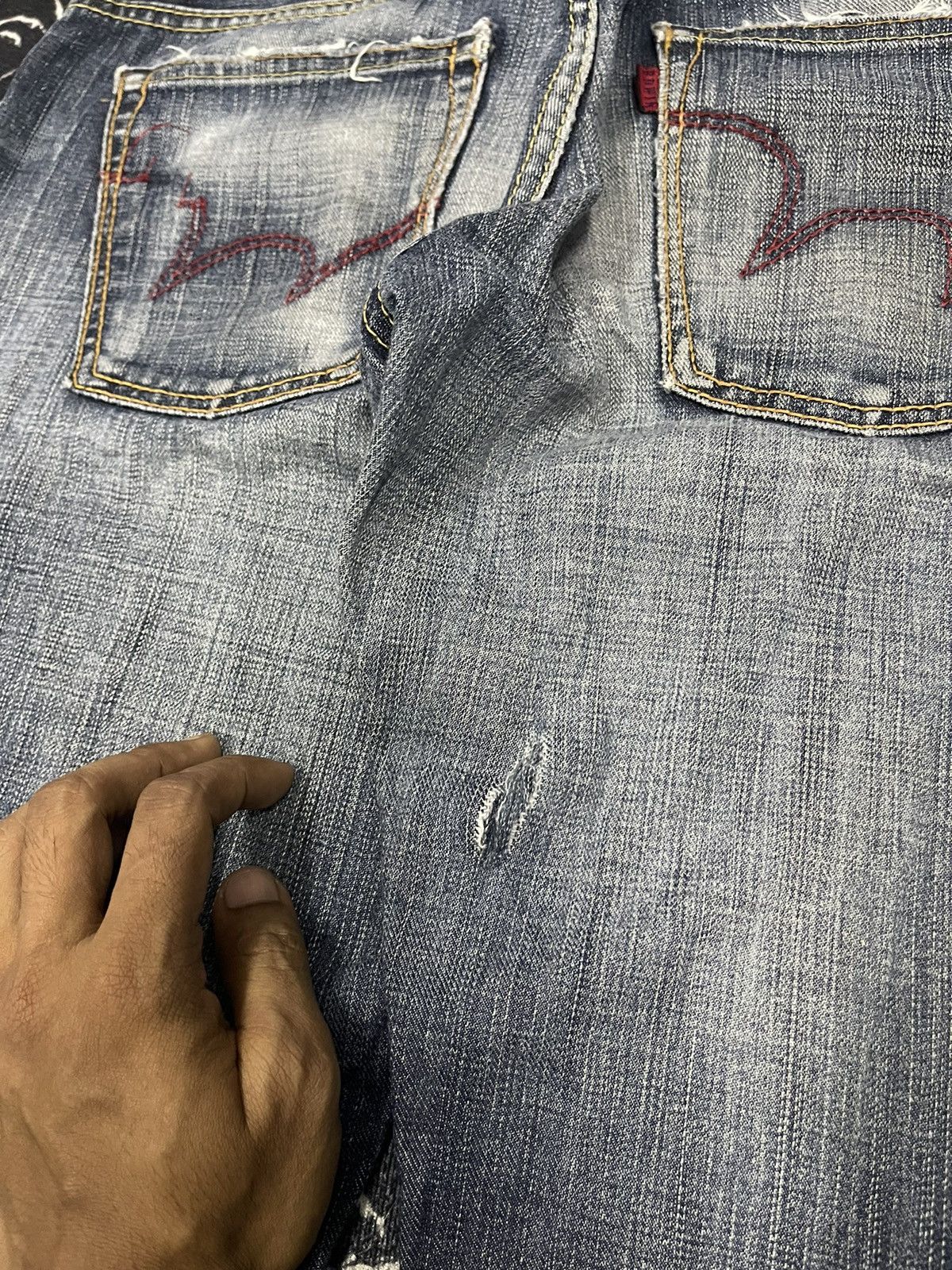 2000s EDWIN 503 BLUETRIP EDGELINE DISTRESSED JEANS