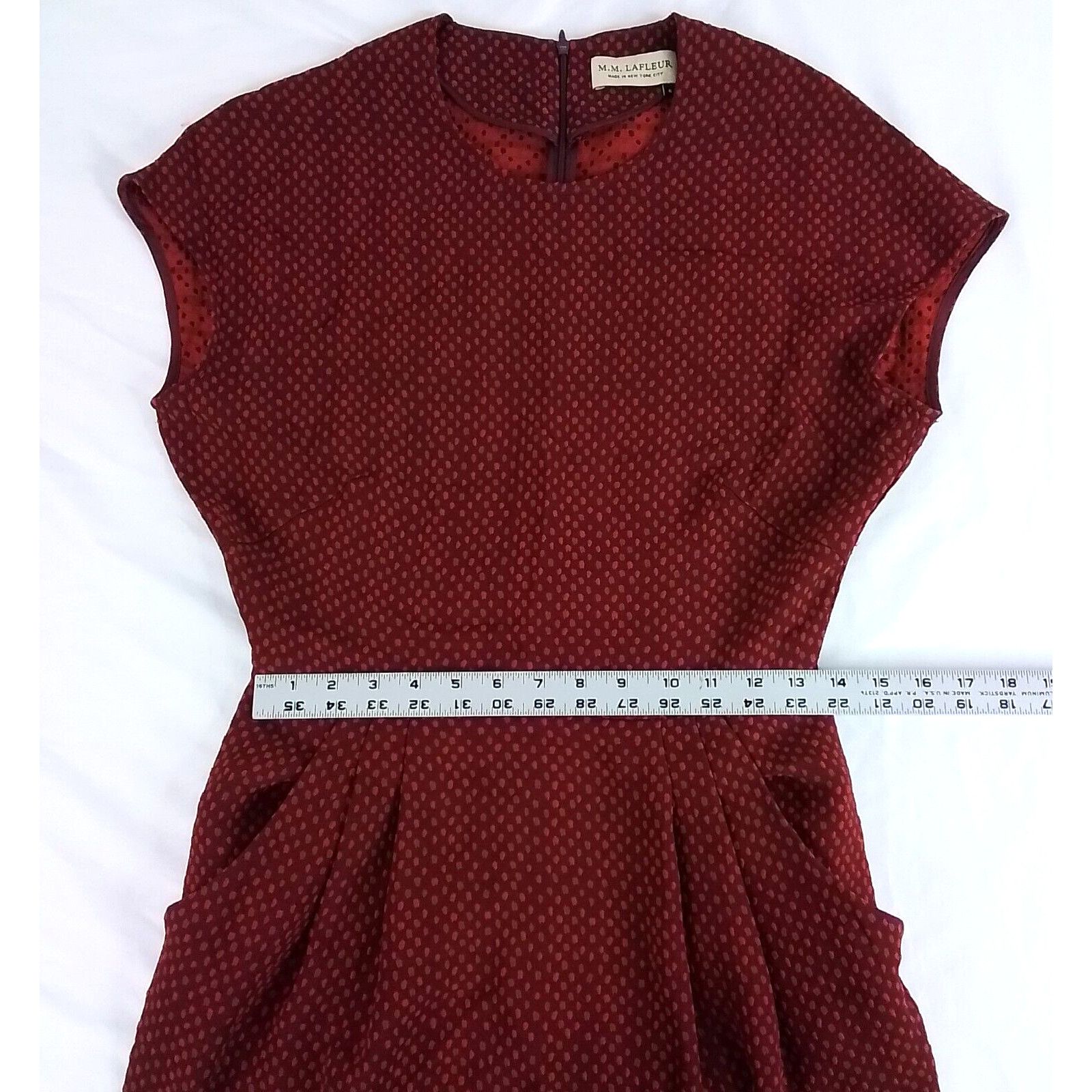 M.M.LaFleur MM Lafleur Dress Women's Size 6 Burgundy Italian Fabric Size M / US 6-8 / IT 42-44 - 12 Thumbnail