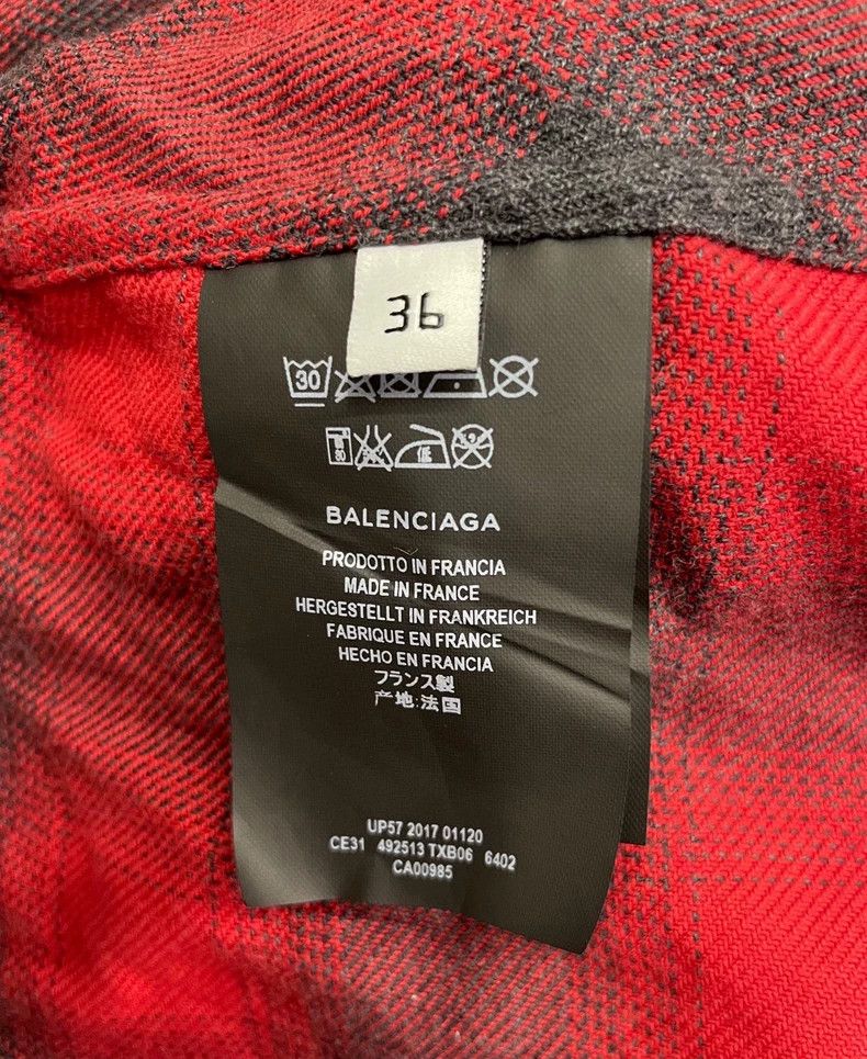Balenciaga Balenciaga size 36 Red and Black Plaid Long Sleeve Shirt Size XS / US 0-2 / IT 36-38 - 6 Thumbnail
