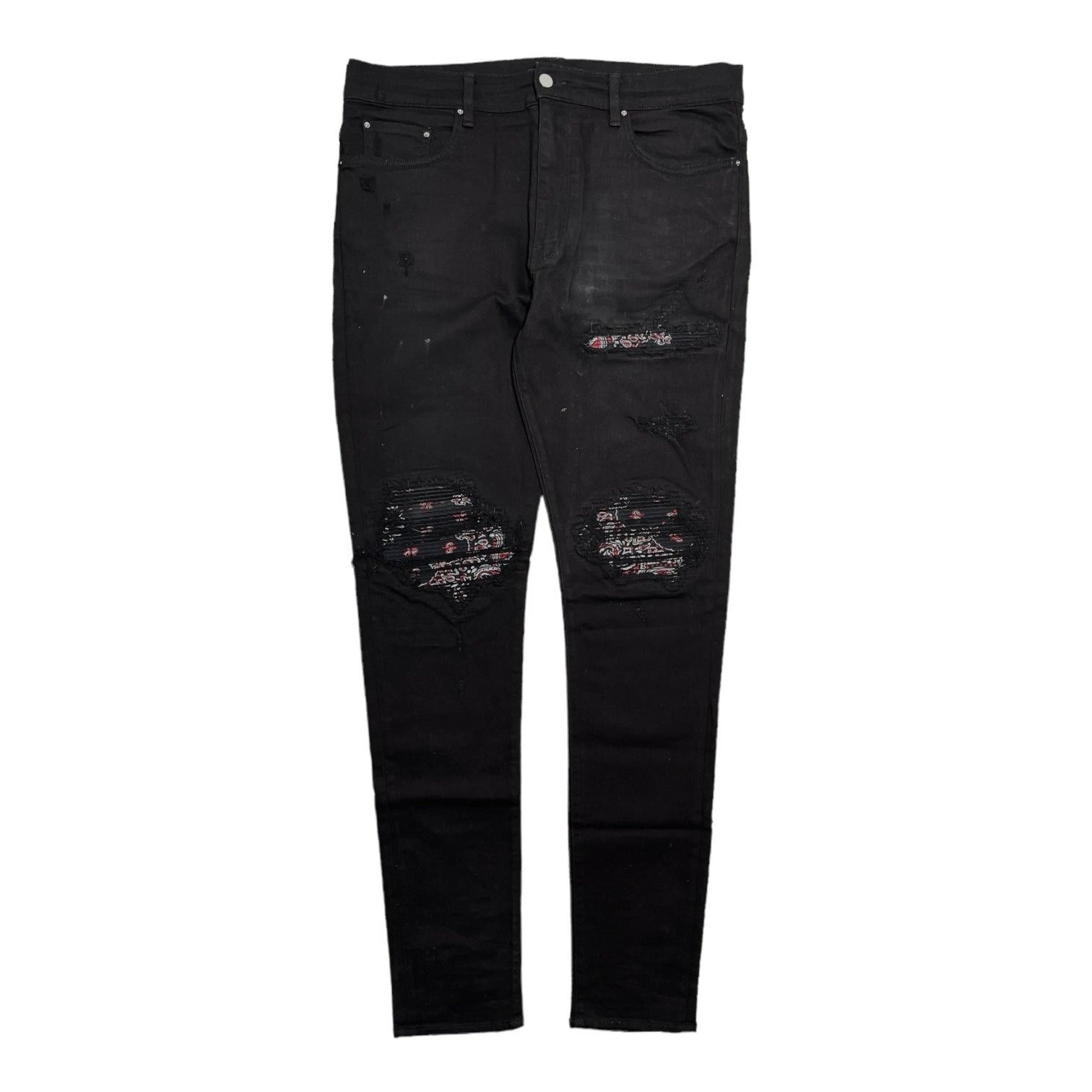 image of Amiri Mx1 Bandana Patch Jeans Black, Men's (Size 38)