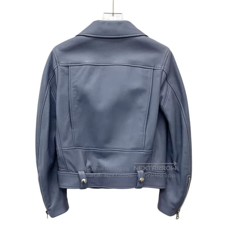 Acne Studios Acne Studios Blue sheepskin leather collar zip long sleeve Size XXS / US 00 / IT 34 - 2 Thumbnail